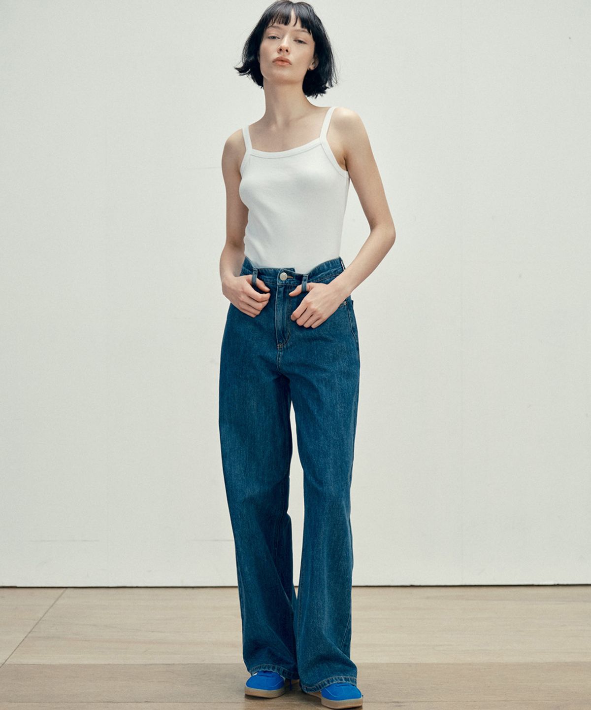 마롭(MALOUPE) 9164 경량 와이드 데님팬츠 (미디움 인디고)
