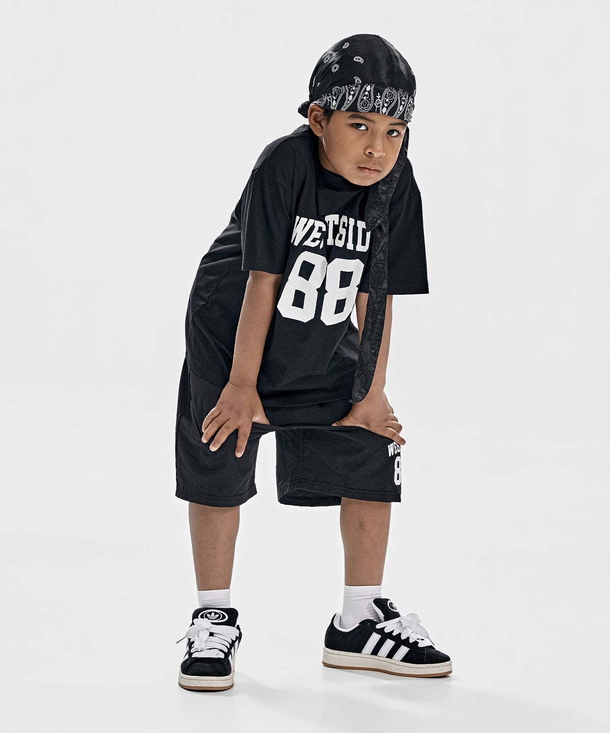 테이크이지 키즈(TAKEASY KIDS) [기획] 웨스트사이드 88 쿨썸머 셋업 (블랙/블랙)
