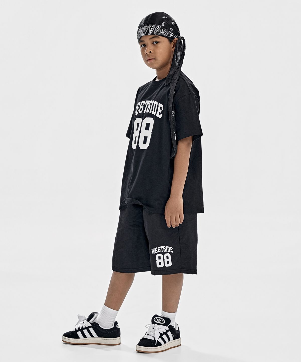 테이크이지 키즈(TAKEASY KIDS) [기획] 웨스트사이드 88 쿨썸머 셋업 (블랙/블랙)