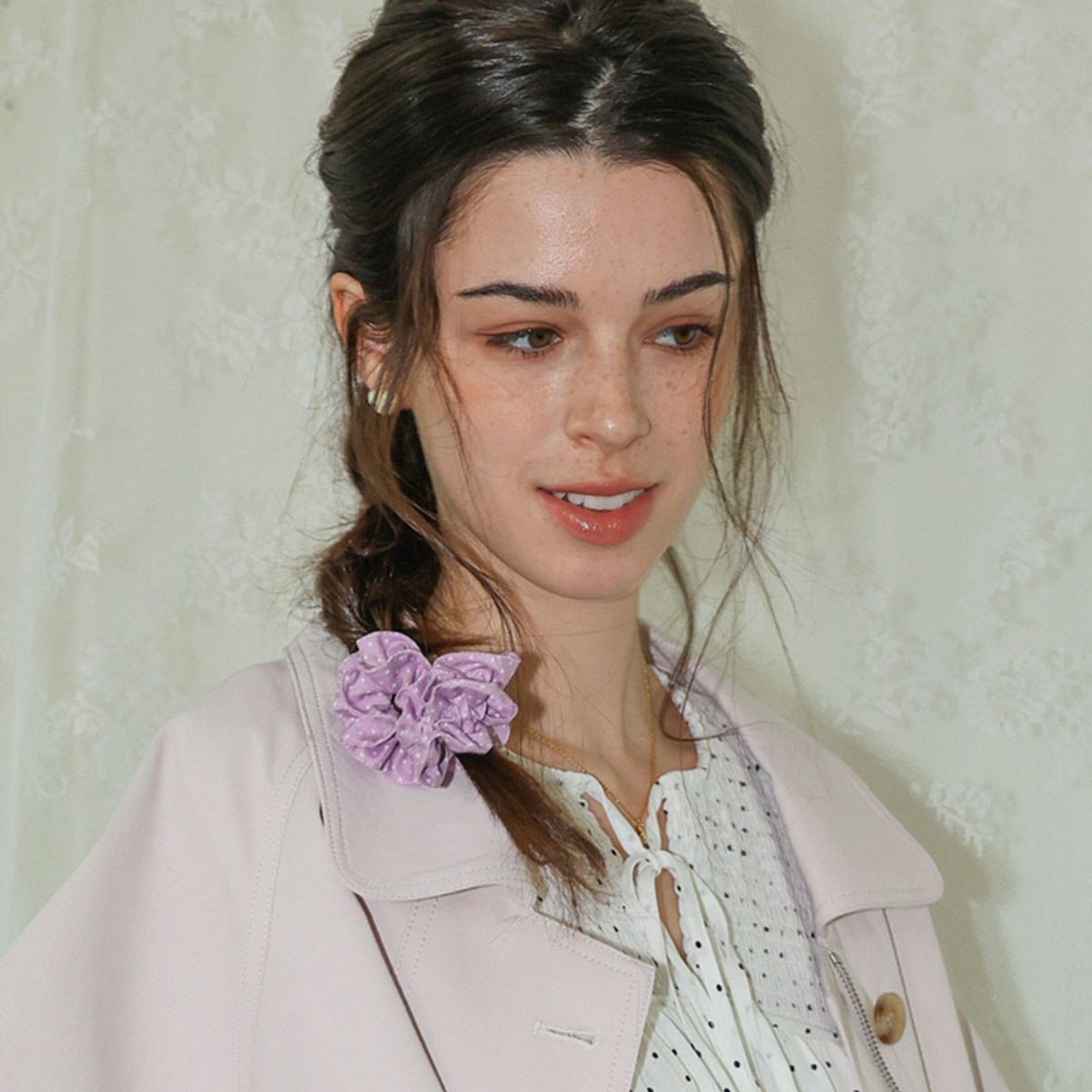 던드롭(DUNDROP) DD_Polka dot volume scrunchie_2color