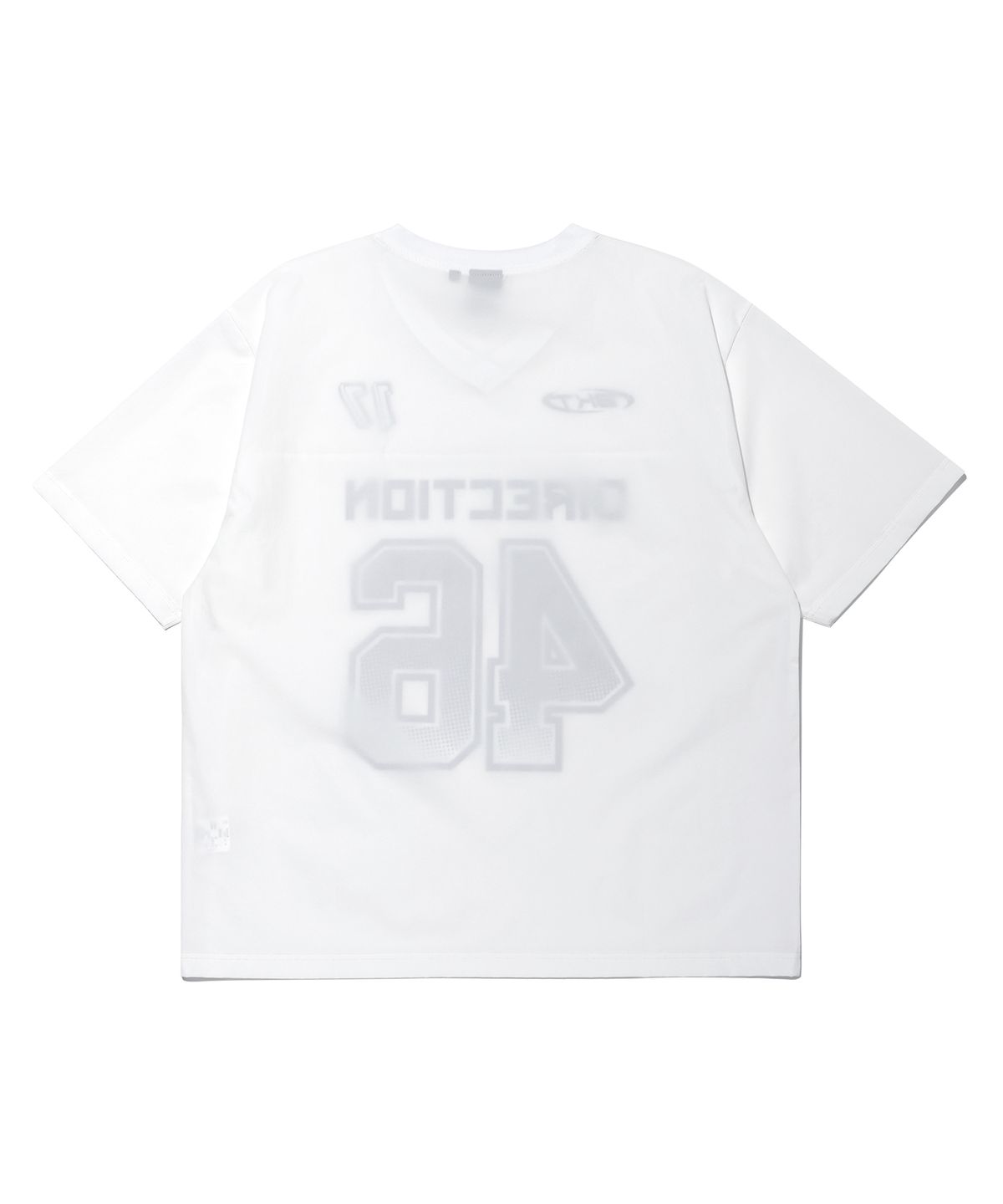 벙커버스터(BUNKERBUSTER) 브이넥 미들 로고 럭비 반팔 MQ2TU224_WHITE