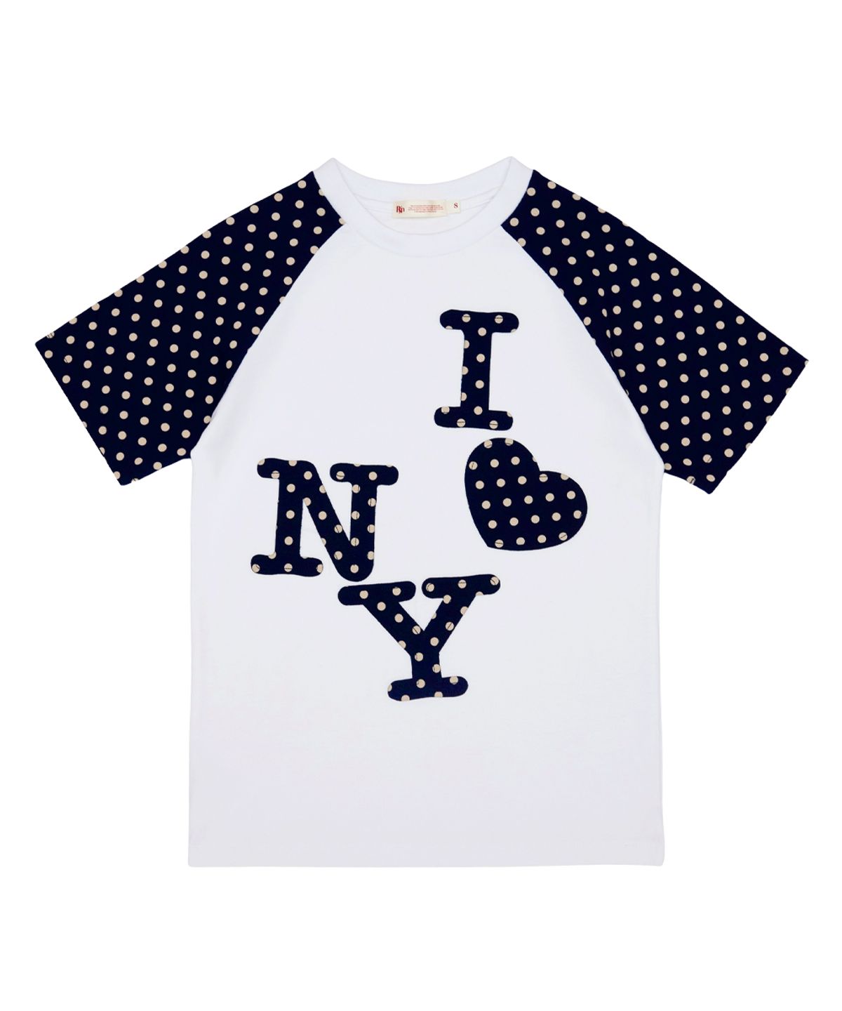 로긴 앤 로지(ROGIN N ROSIE) NY Dot Point Ragian T-Shirt Navy