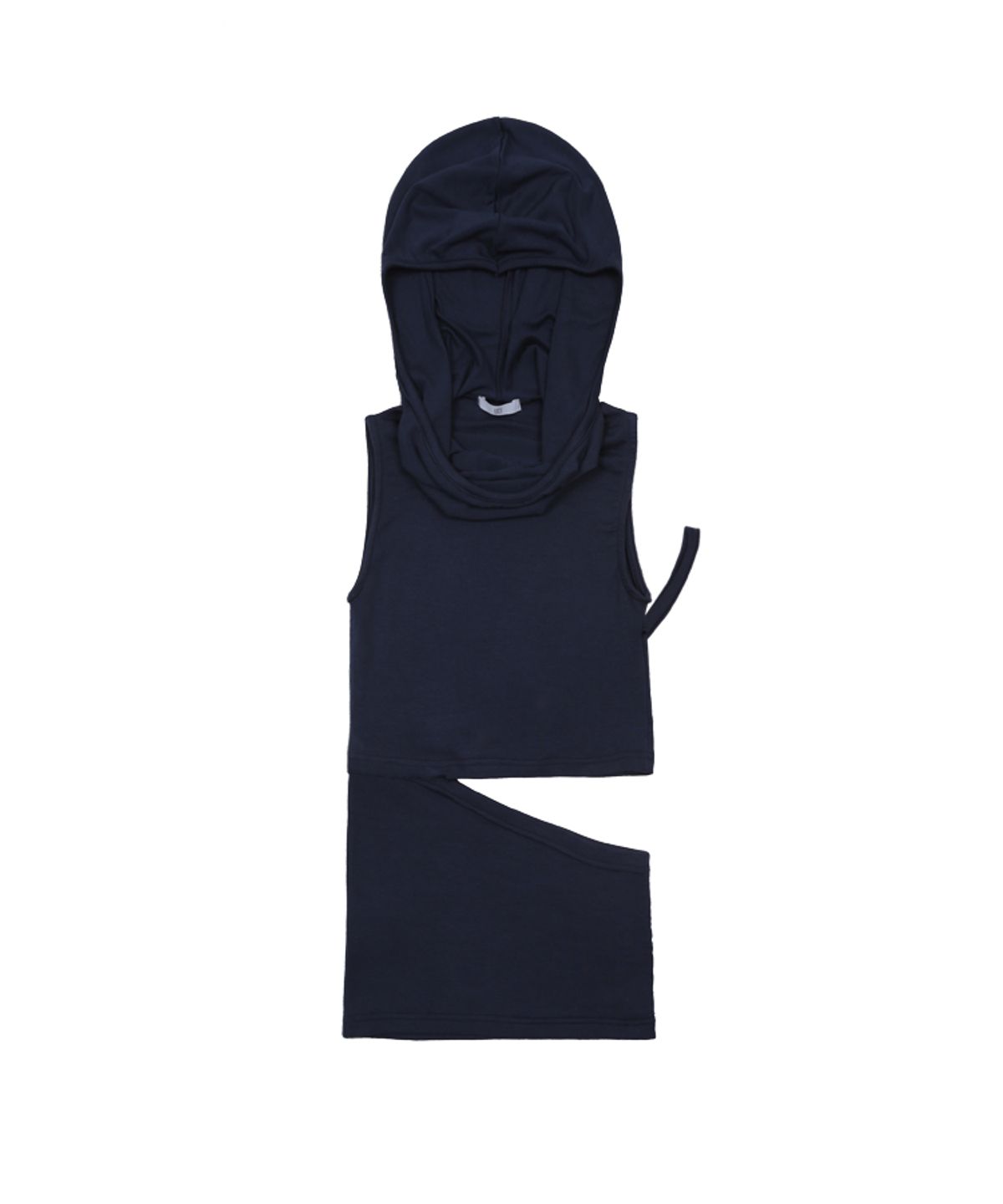 어니브(ANIV) CUT-OUT HOODIE SLEEVELESS TOP NAVY