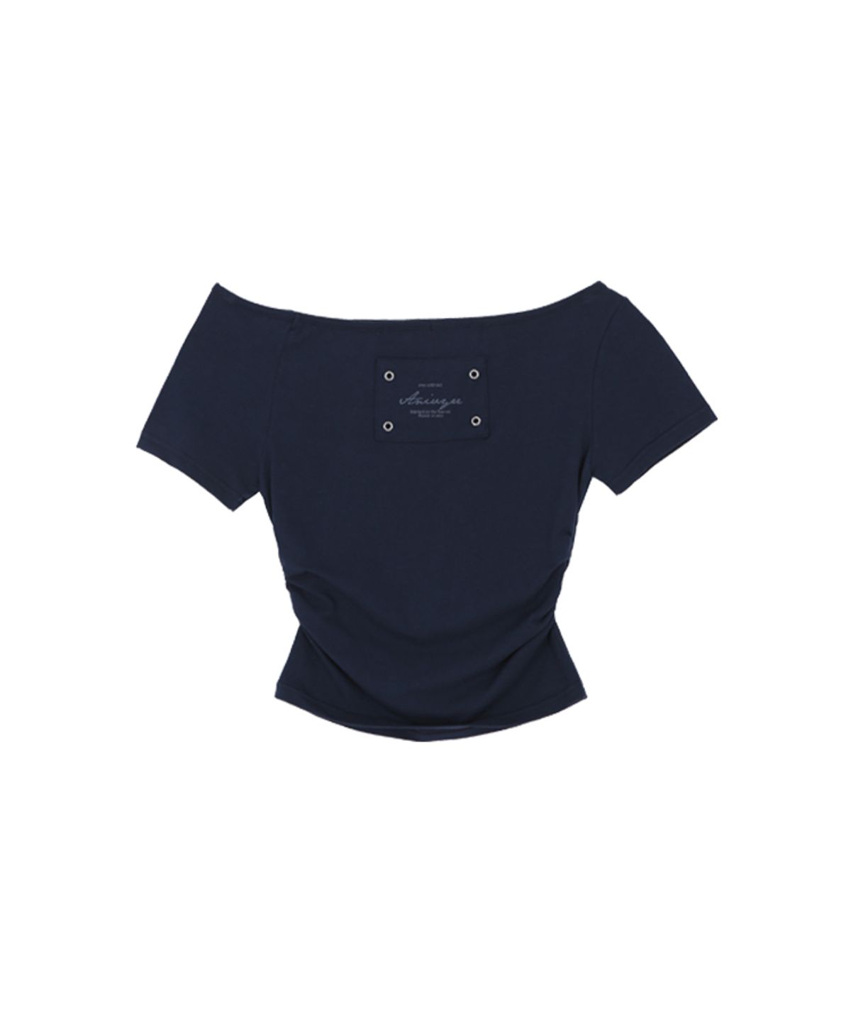 어니브(ANIV) SHIRRING LETTERING T-SHIRT NAVY