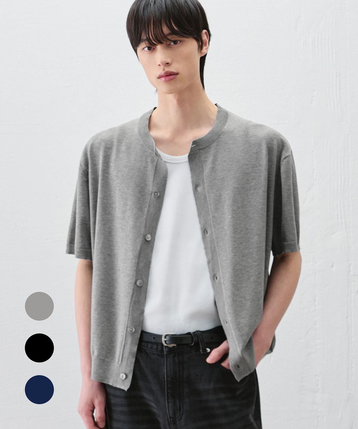 드로우핏(DRAW FIT) 쿨링 모달 하프 라운드 가디건 [3color]