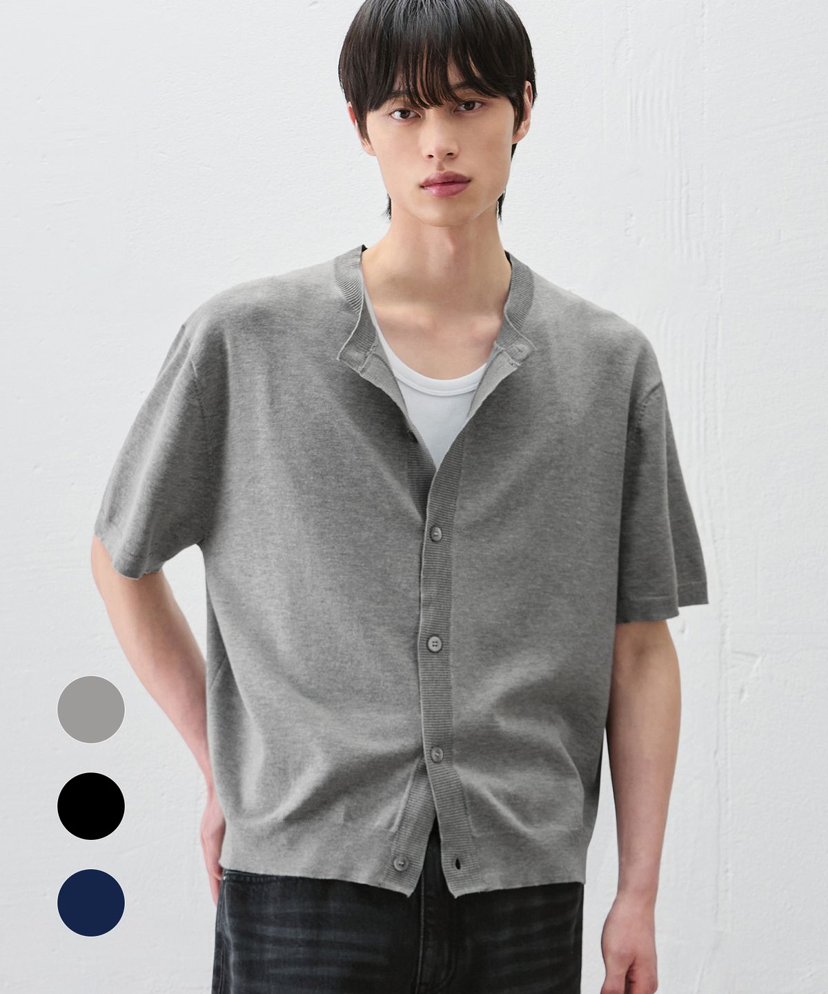 드로우핏(DRAW FIT) 쿨링 모달 하프 라운드 가디건 [3color]