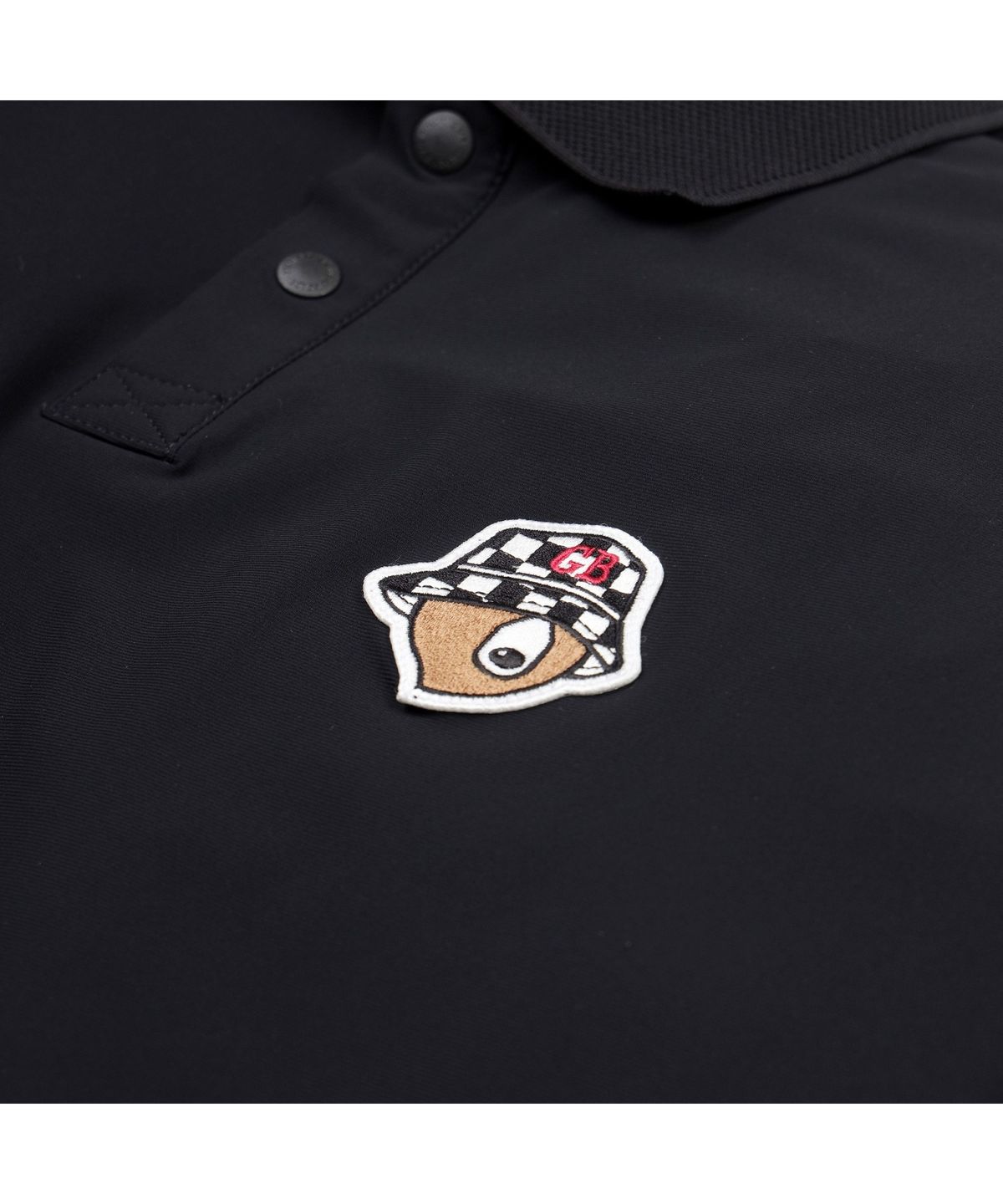 골든베어(GOLDEN BEAR) (M) Checker board patterned Logo Collar T-shirt G4TAM26411BKX