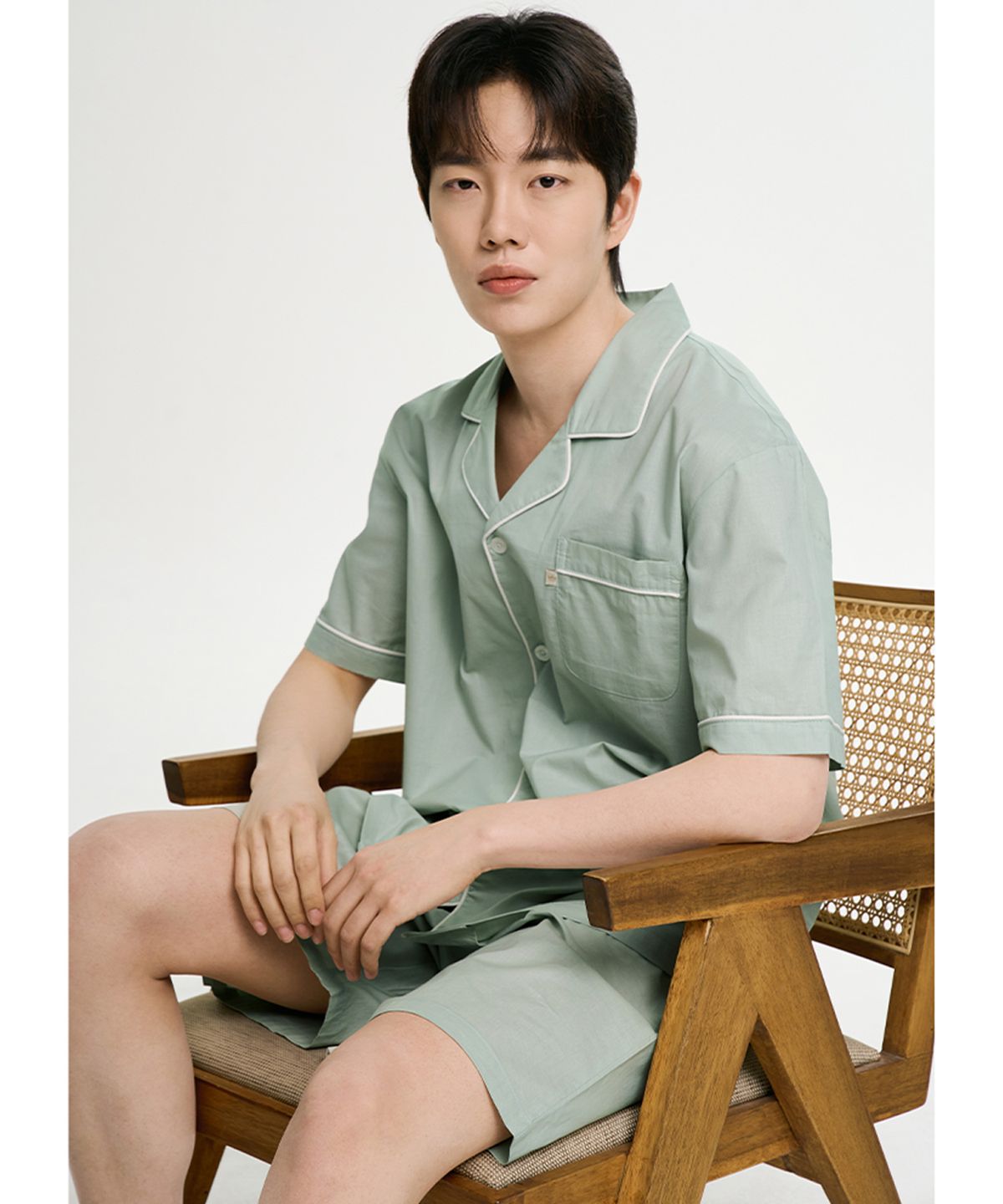 메이플라워(MAY FLOWER) 클래식민트 반팔 순면 남성 빅사이즈 잠옷 세트