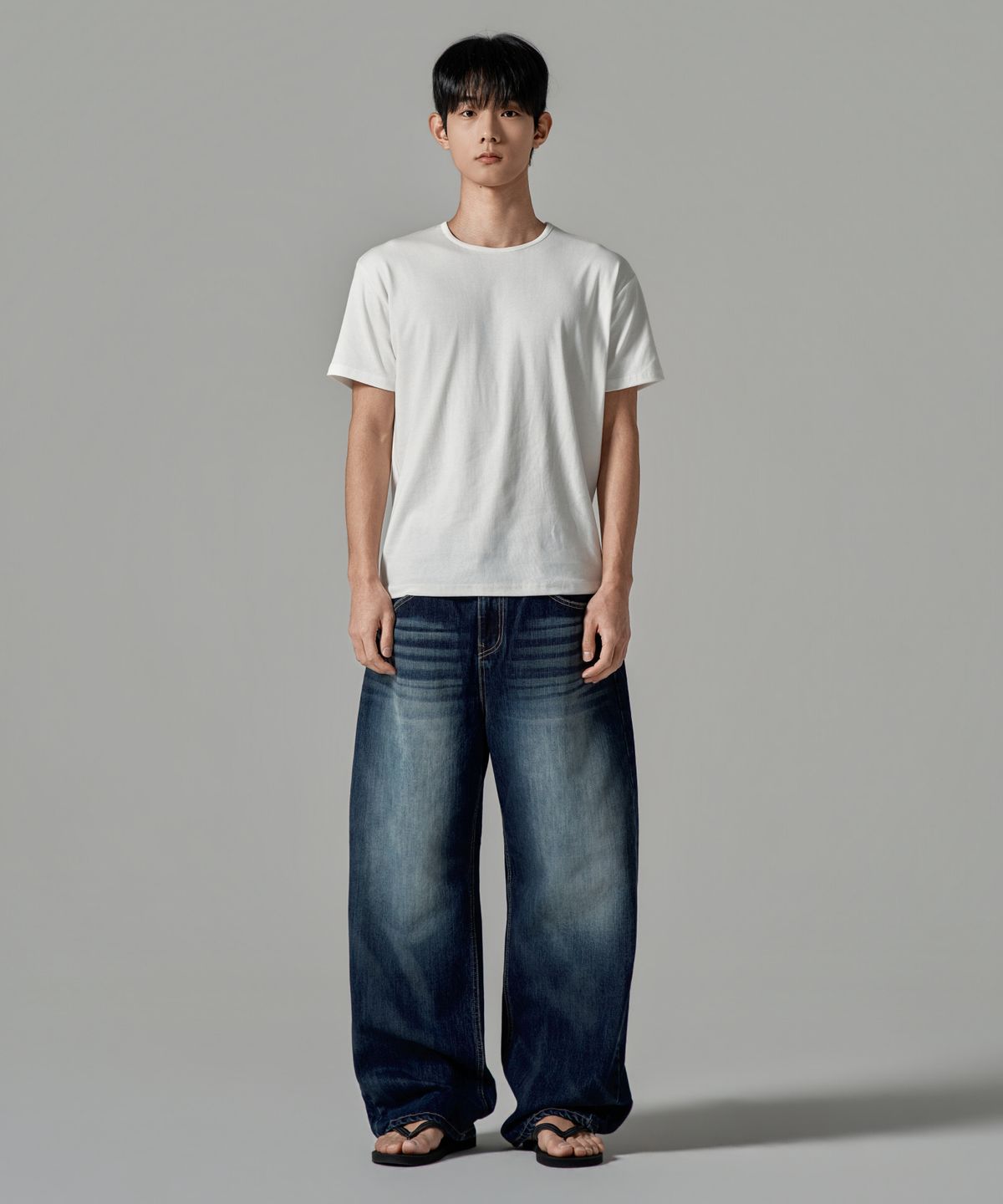 와르(WAAR) M1089 데일리 머슬핏 기능성 반팔 티셔츠_아이보리