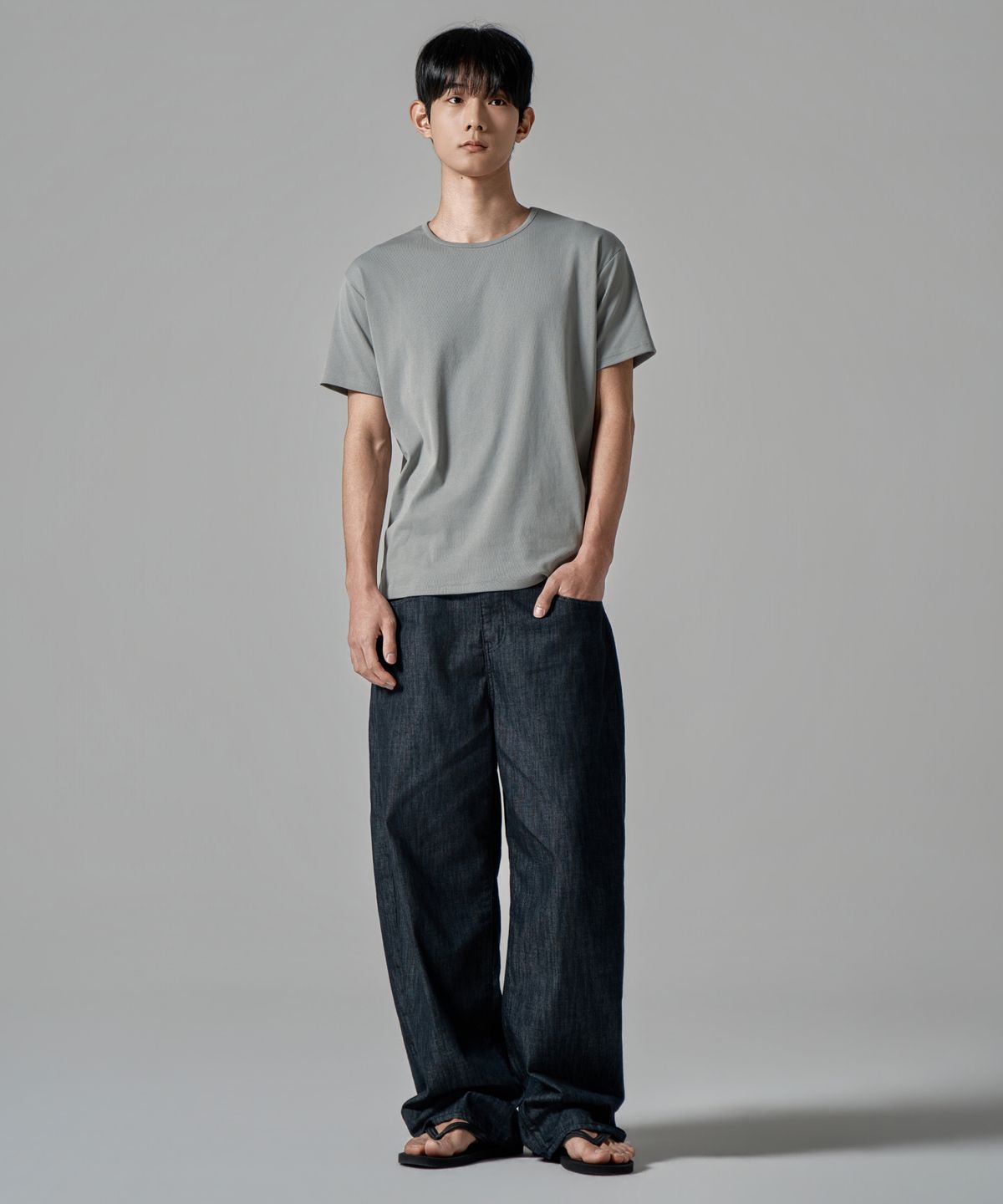 와르(WAAR) M1089 데일리 머슬핏 기능성 반팔 티셔츠_라이트 그레이