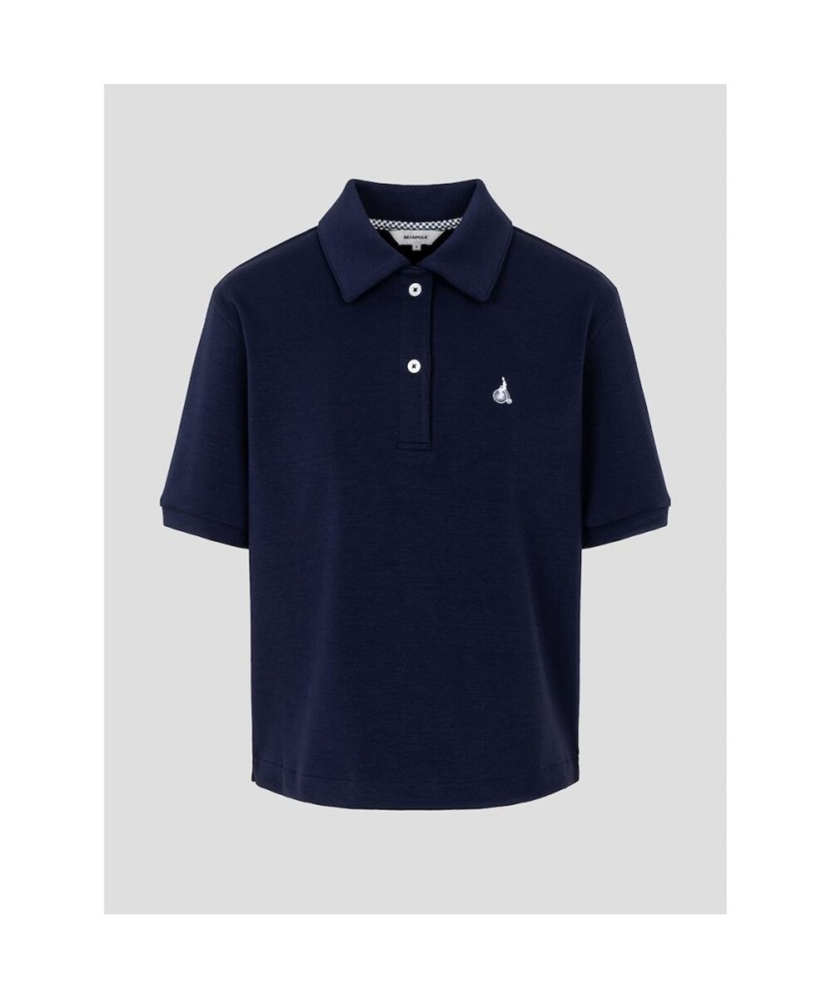 빈폴 레이디스(BEANPOLE LADIES) 레이온 혼방 오버핏 반소매 폴로 티셔츠  네이비 (BF6342C12R)