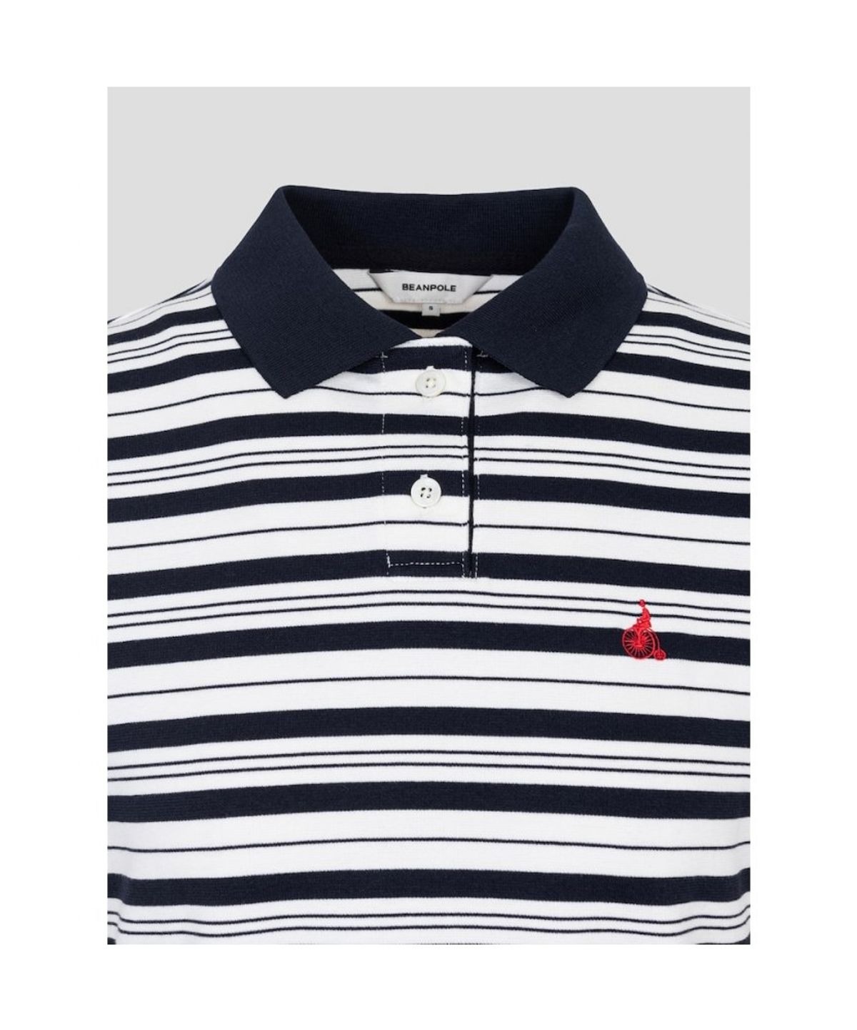빈폴 레이디스(BEANPOLE LADIES) 분또 스트라이프 레귤러핏 반소매 폴로 티셔츠  네이비 (BF6342C11R)