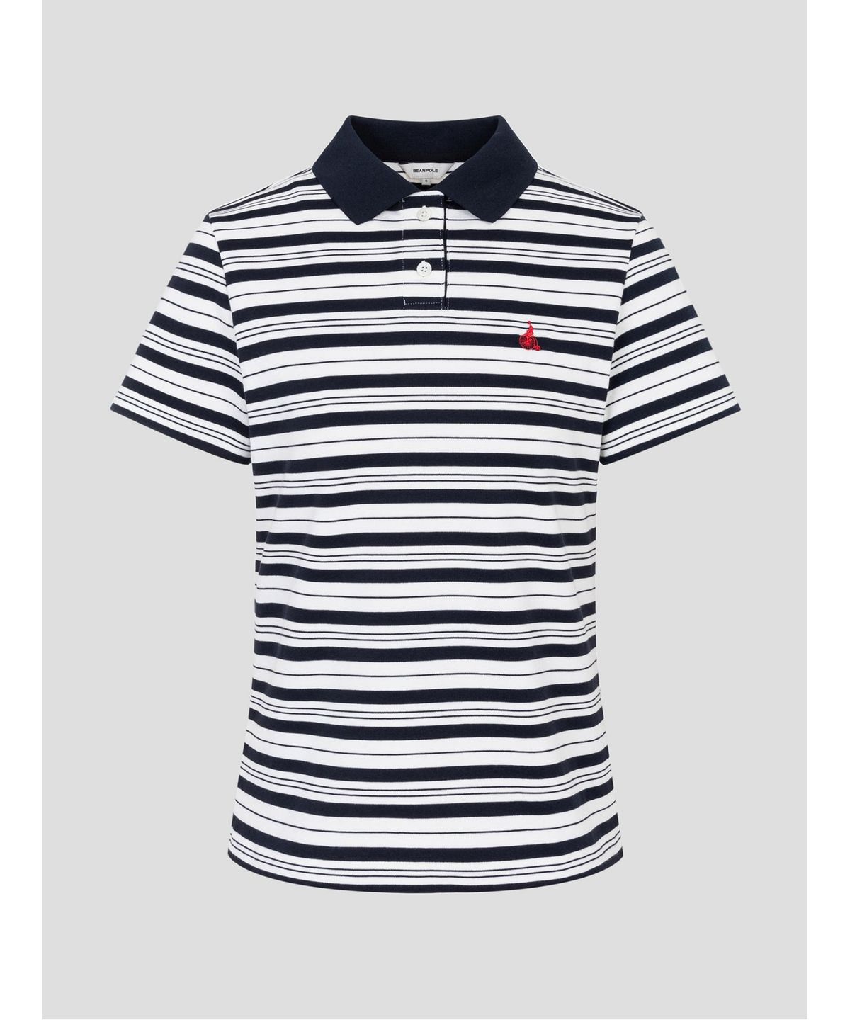 빈폴 레이디스(BEANPOLE LADIES) 분또 스트라이프 레귤러핏 반소매 폴로 티셔츠  네이비 (BF6342C11R)
