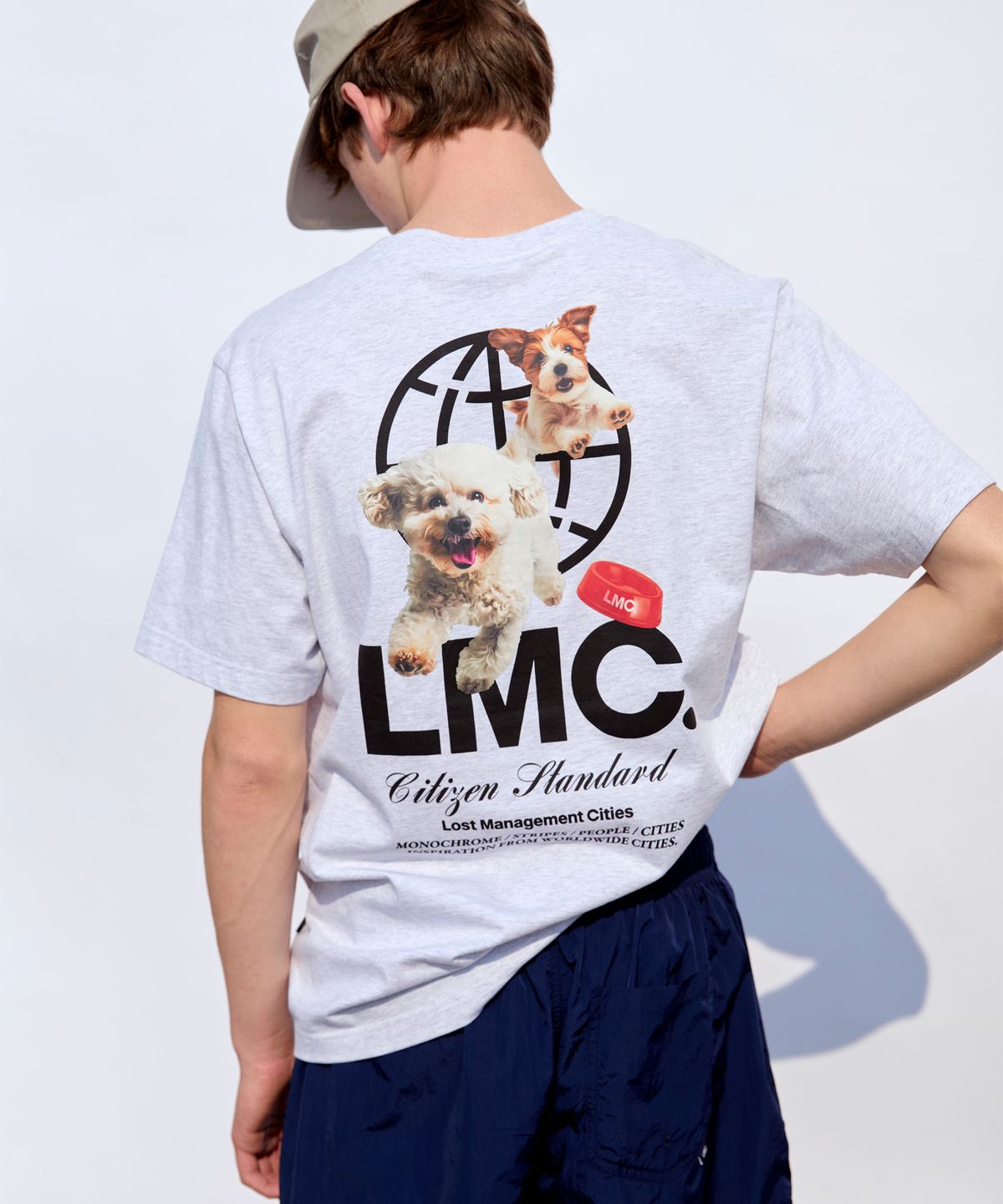 엘엠씨(LMC) FLYING PUPPY TEE gray blue