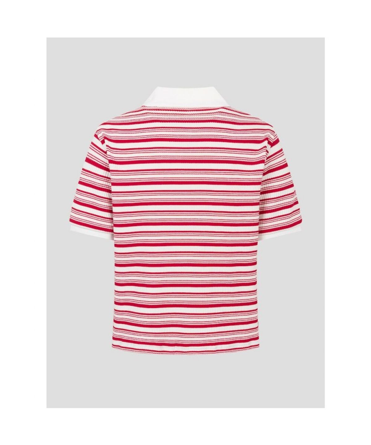 빈폴 레이디스(BEANPOLE LADIES) 골지 스트라이프 반소매 폴로 탑  레드 (BF6442C136)