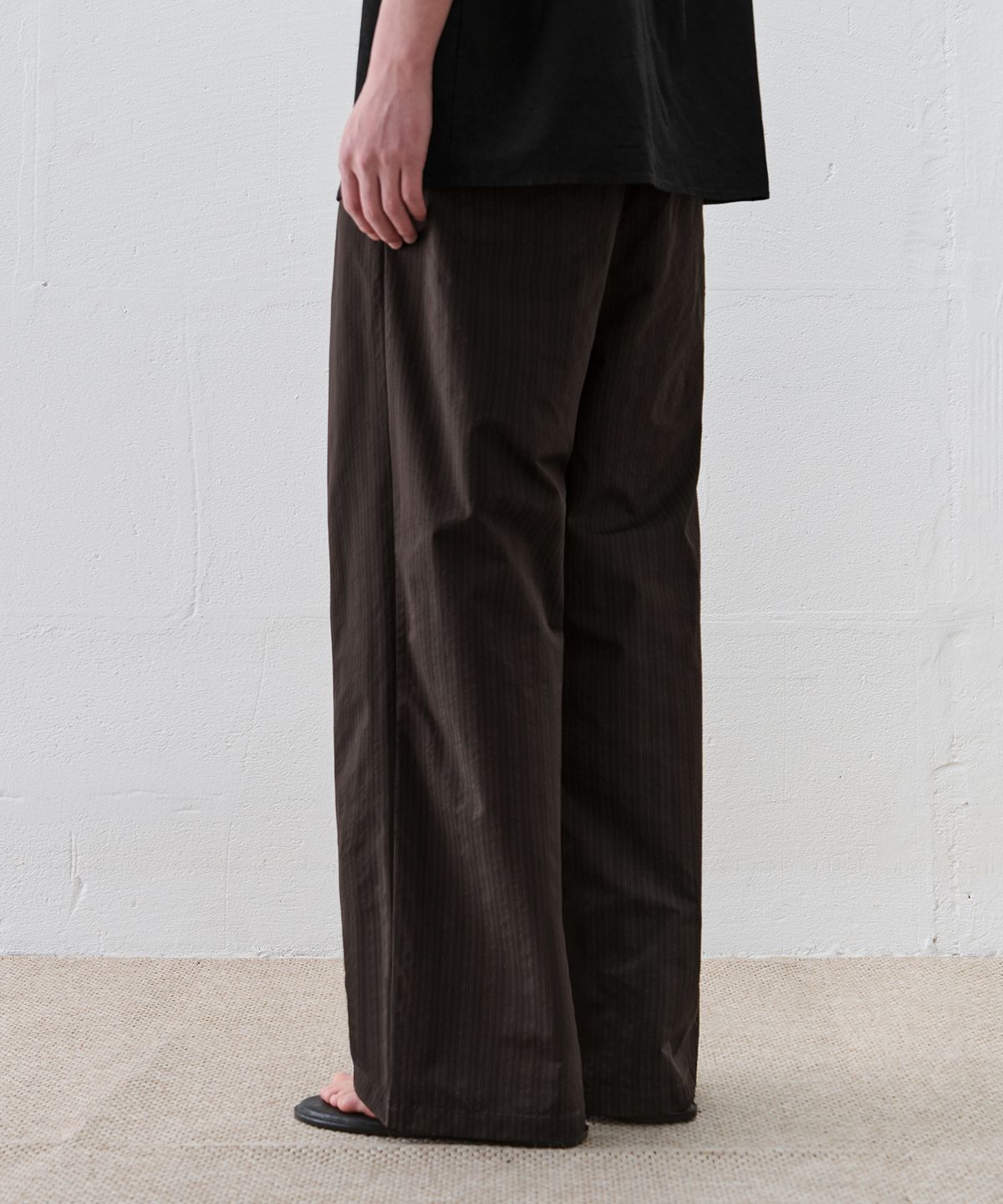 드로우핏(DRAW FIT) 러슬 스트라이프 밴딩 팬츠 [BROWN]
