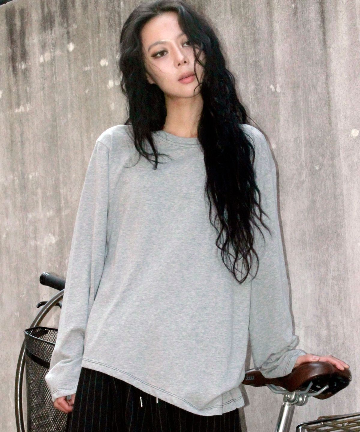 드마크(DEMARC) Diagonal Stitch Medium Fit Long Sleeve grey