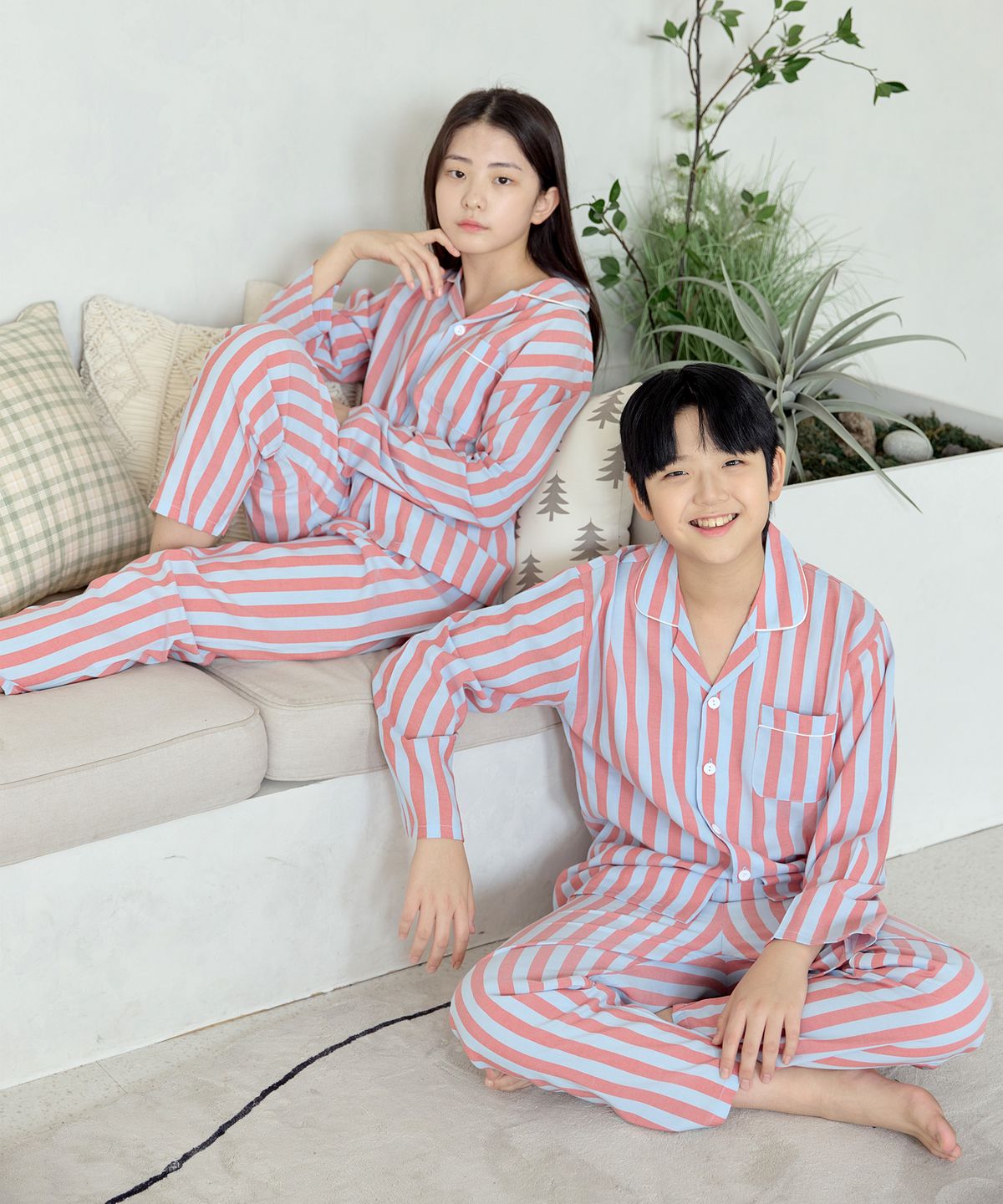 핑코코(PINGCOCO) 2113 스카이블 주니어 긴팔 잠옷 파자마세트
