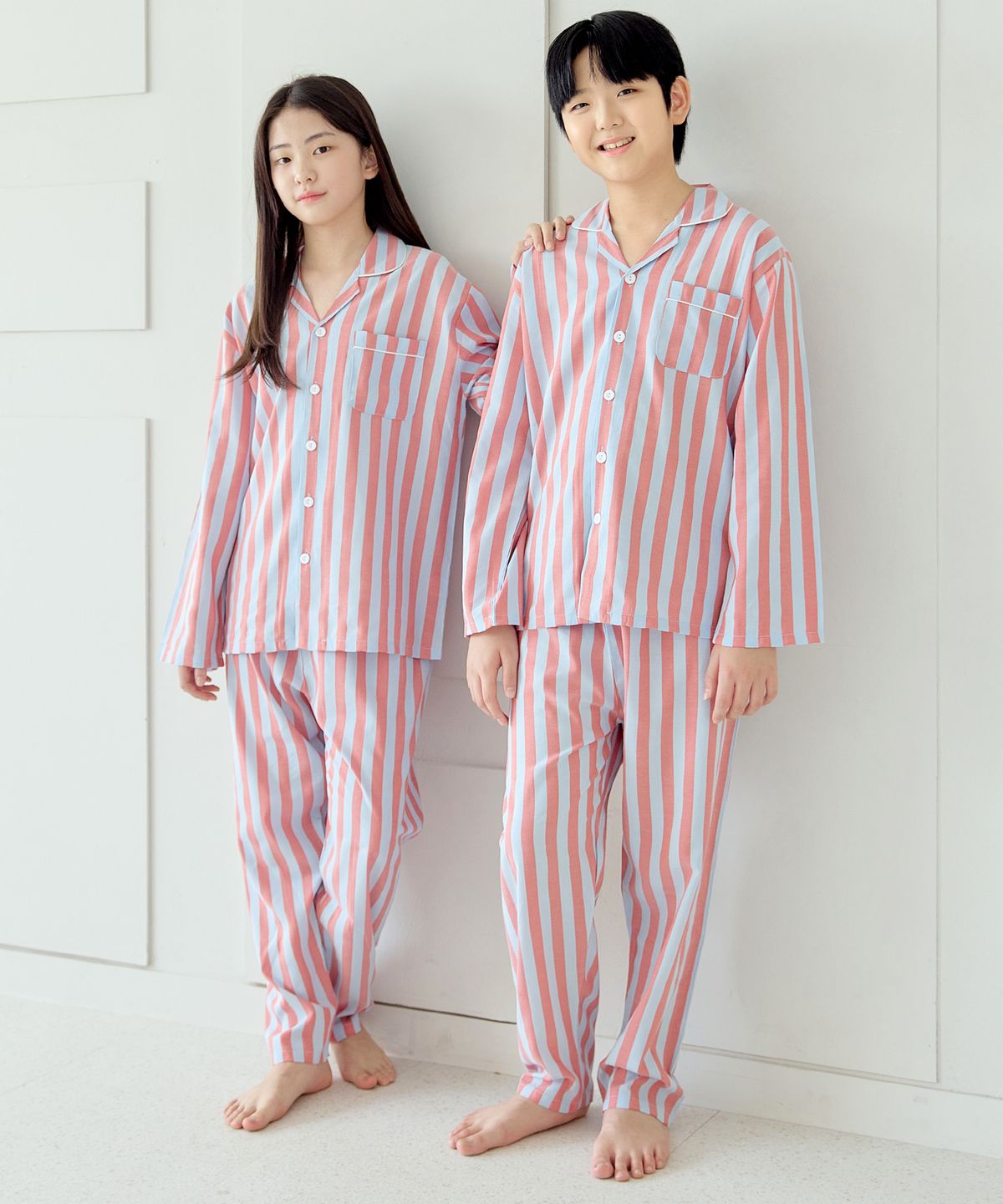 핑코코(PINGCOCO) 2113 스카이블 주니어 긴팔 잠옷 파자마세트
