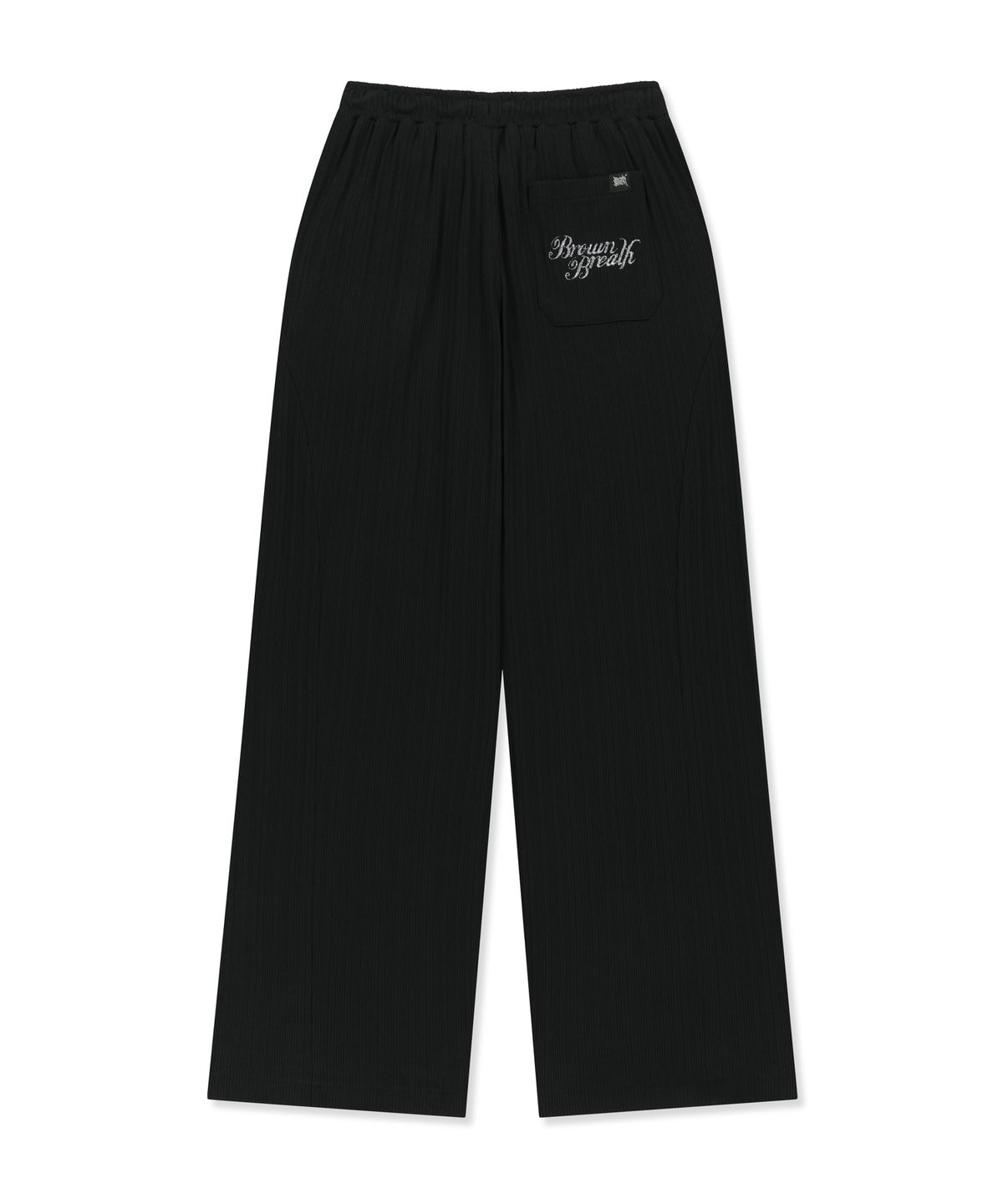브라운브레스(BROWNBREATH) W RIB MIXED PANTS - BLACK