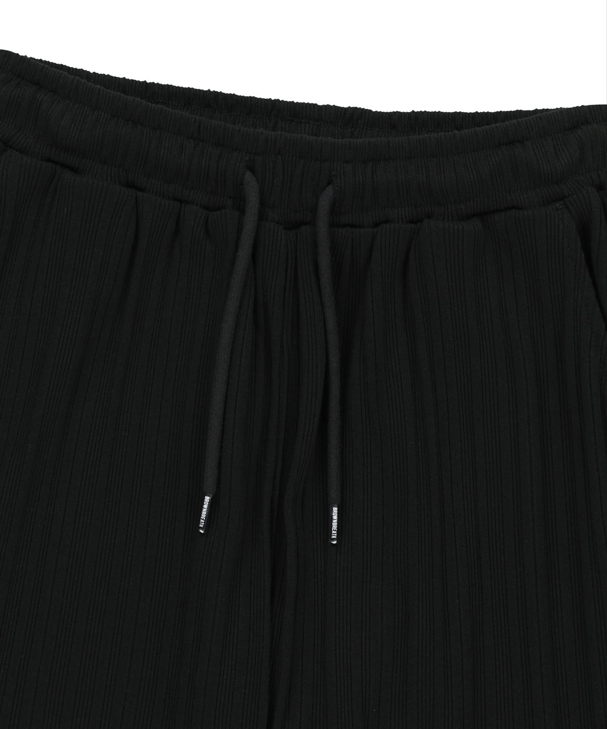 브라운브레스(BROWNBREATH) W RIB MIXED PANTS - BLACK