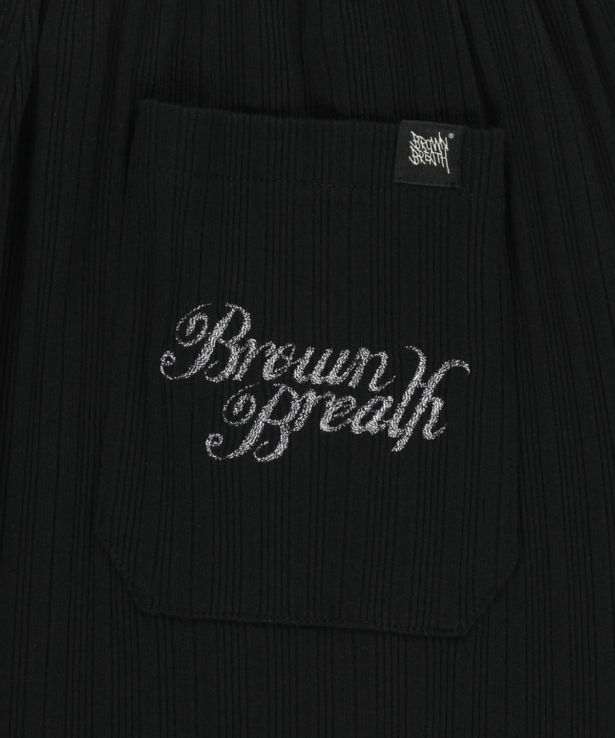 브라운브레스(BROWNBREATH) W RIB MIXED PANTS - BLACK