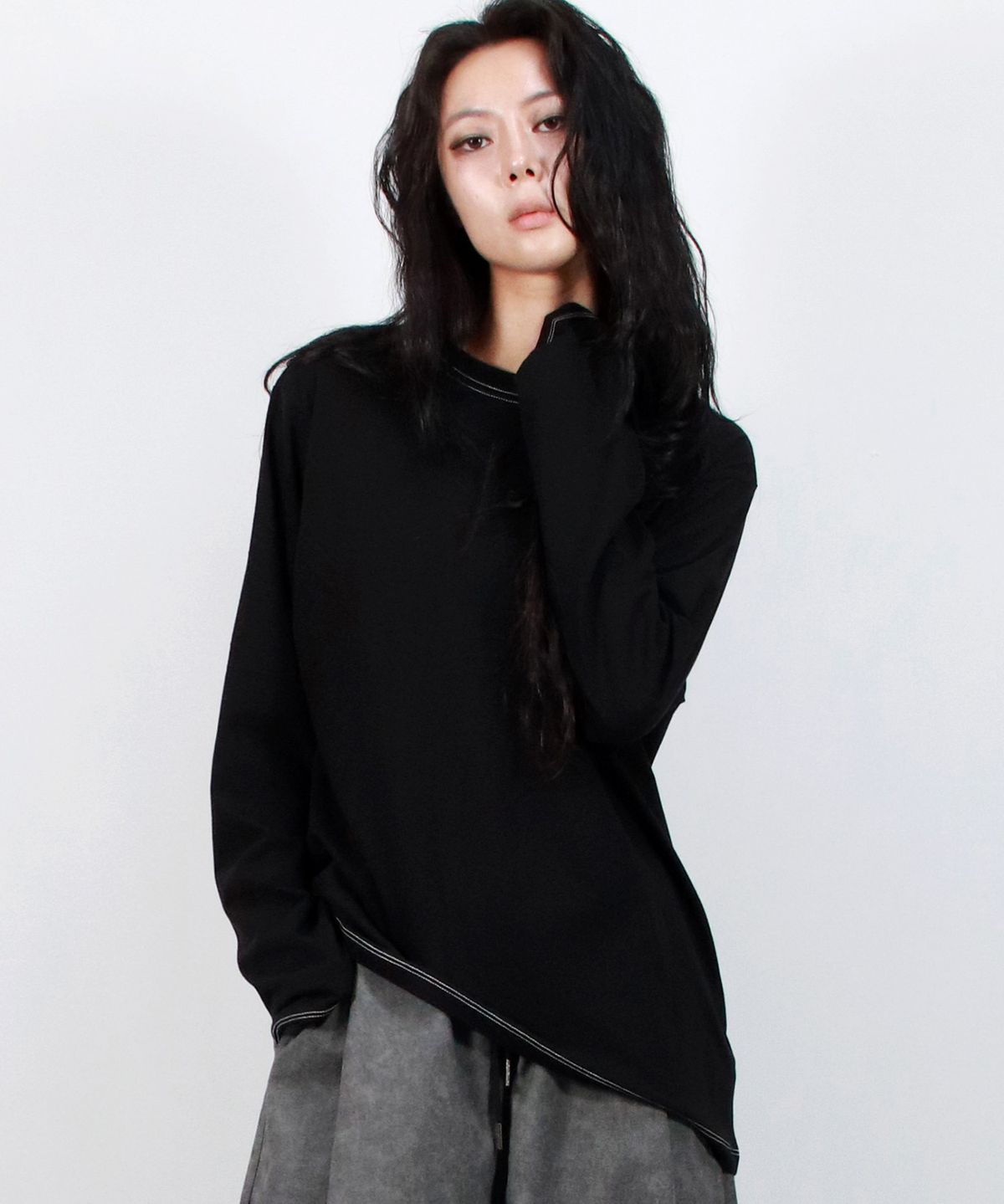 드마크(DEMARC) Diagonal Stitch Medium Fit Long Sleeve black