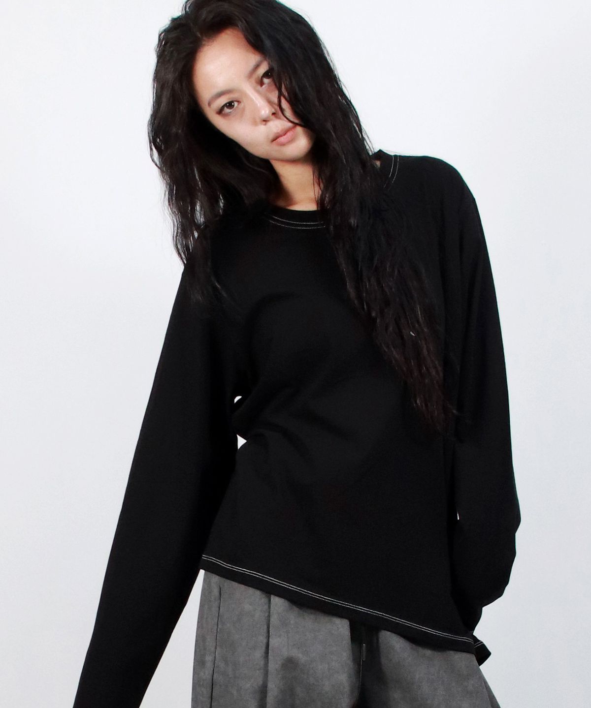 드마크(DEMARC) Diagonal Stitch Medium Fit Long Sleeve black