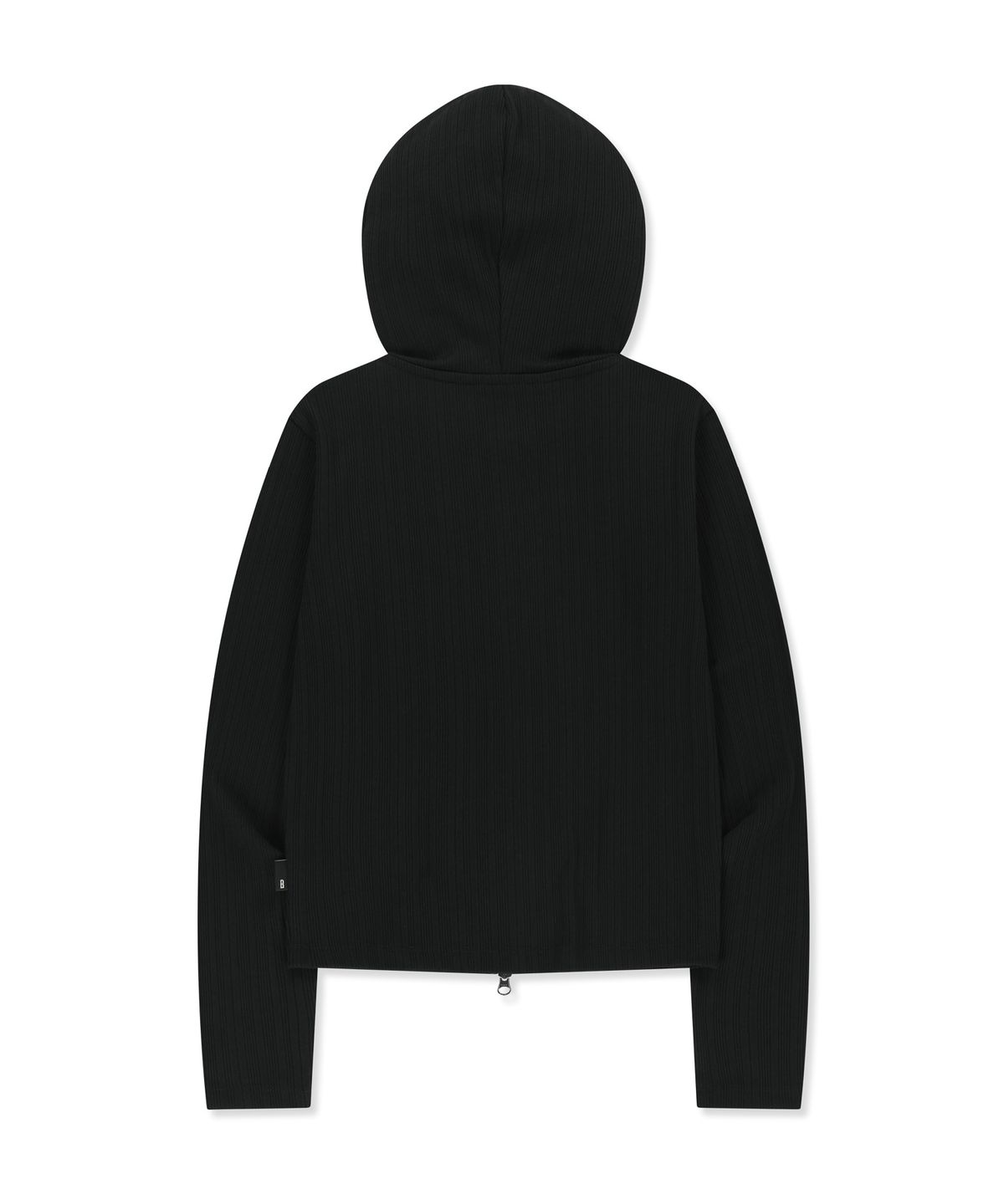 브라운브레스(BROWNBREATH) W SLIM FIT RIB HOOD ZIP-UP - BLACK