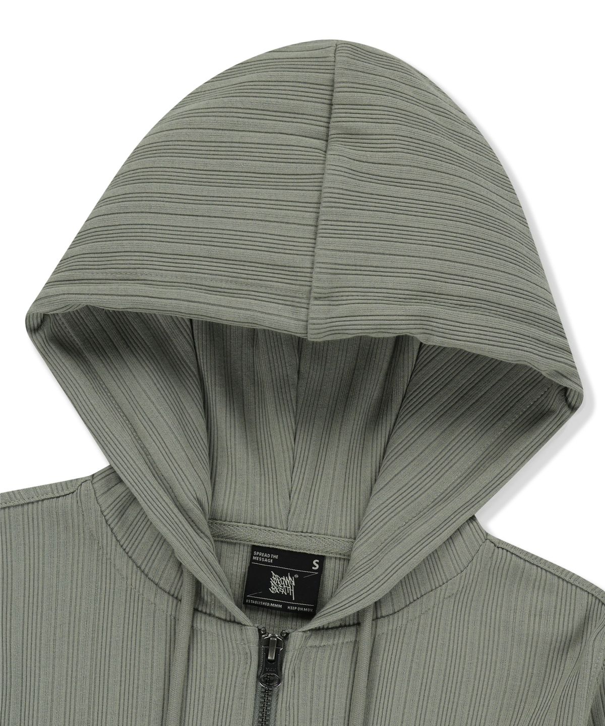 브라운브레스(BROWNBREATH) W SLIM FIT RIB HOOD ZIP-UP - KHAKI