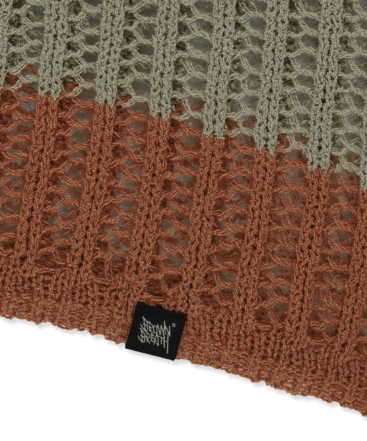 브라운브레스(BROWNBREATH) W STRIPE NET KNIT - RED ORANGE