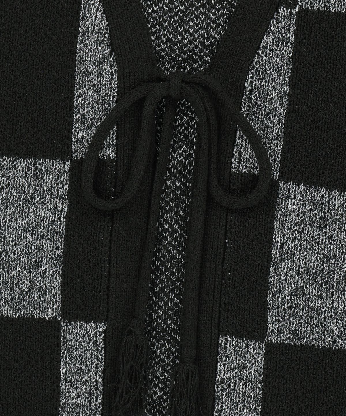 브라운브레스(BROWNBREATH) W TAG CHECK CROCHET VEST - BLACK