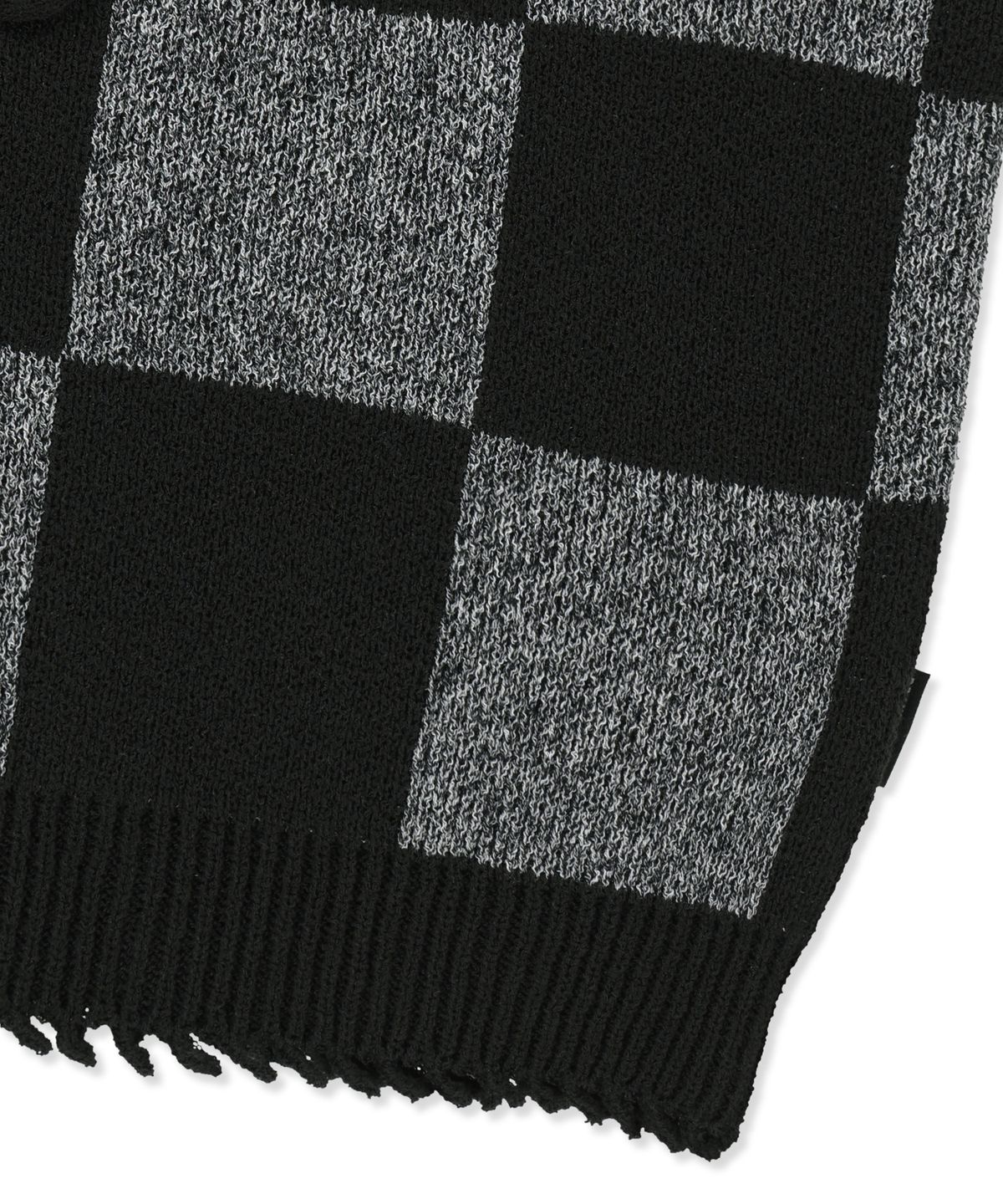 브라운브레스(BROWNBREATH) W TAG CHECK CROCHET VEST - BLACK