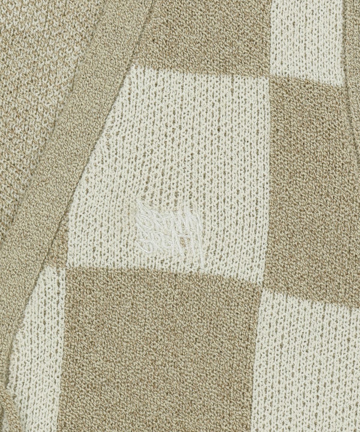 브라운브레스(BROWNBREATH) W TAG CHECK CROCHET VEST - BEIGE