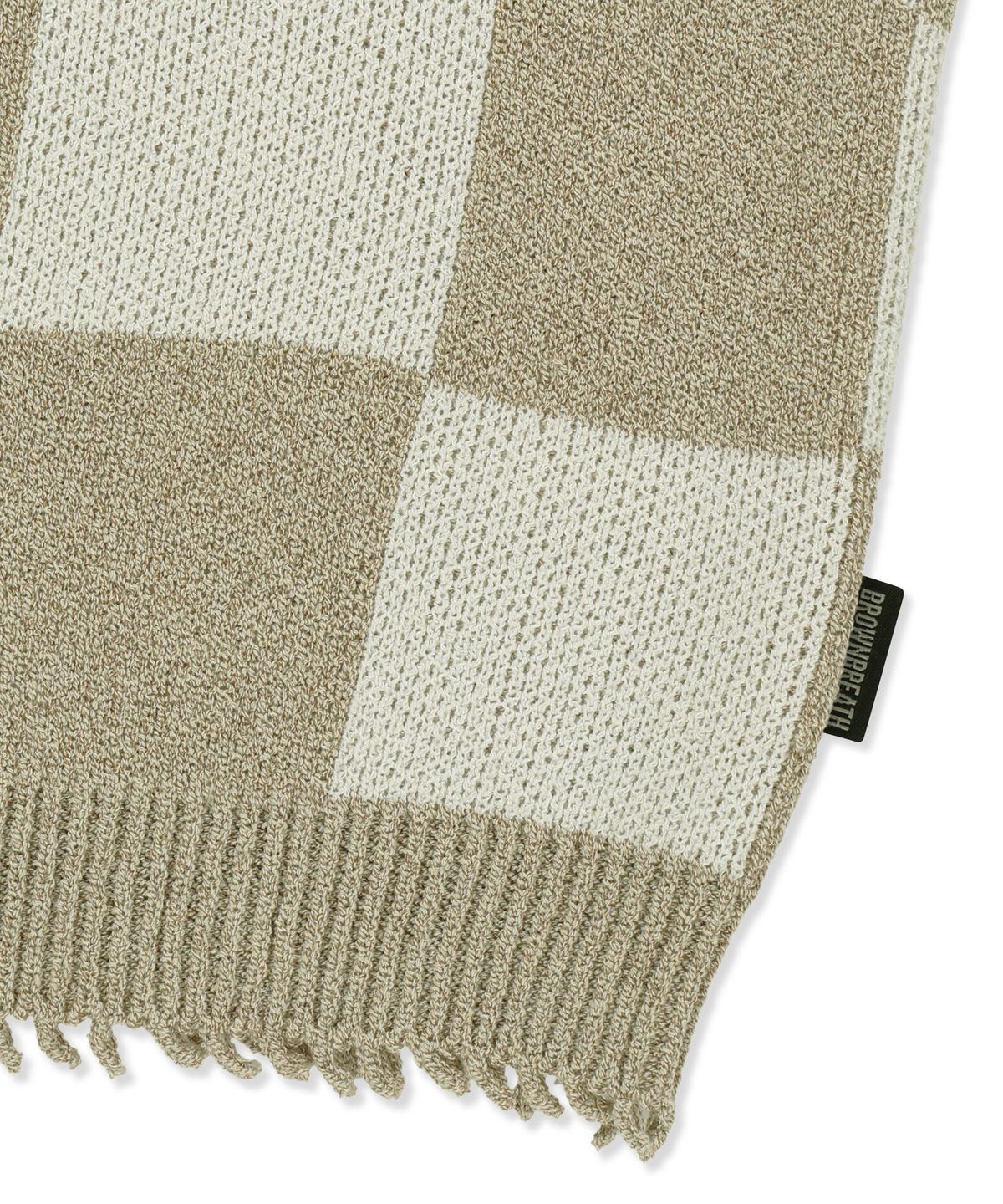브라운브레스(BROWNBREATH) W TAG CHECK CROCHET VEST - BEIGE