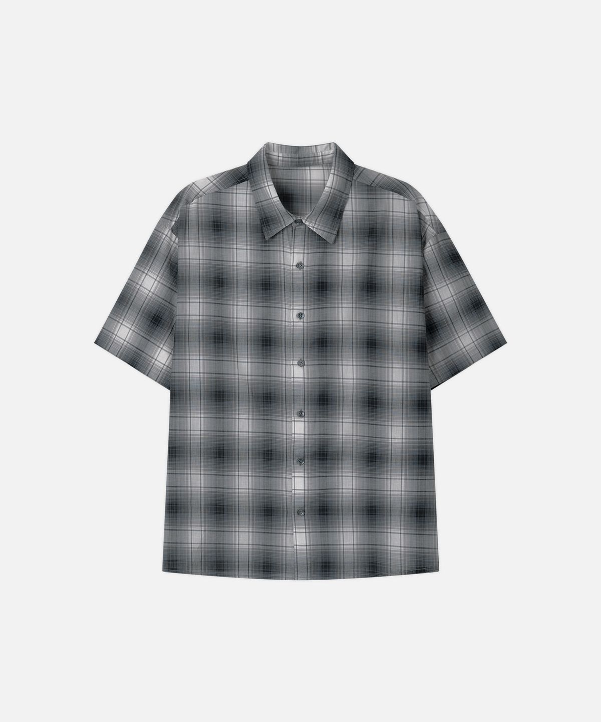 드로우핏(DRAW FIT) 루가노 체크 하프 셔츠 [GREY]