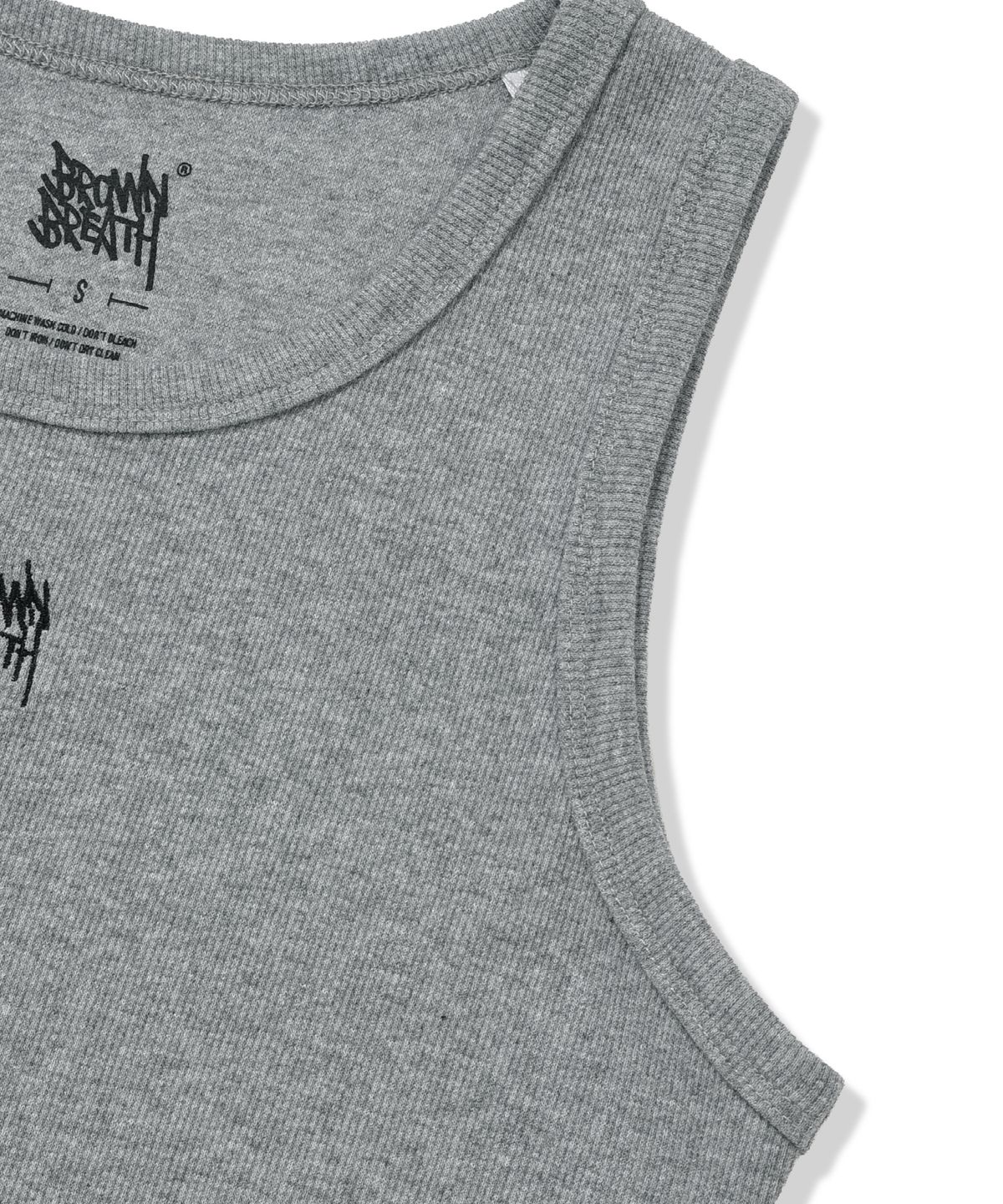 브라운브레스(BROWNBREATH) W TAG BASIC SLEEVELESS - MELANGE GREY