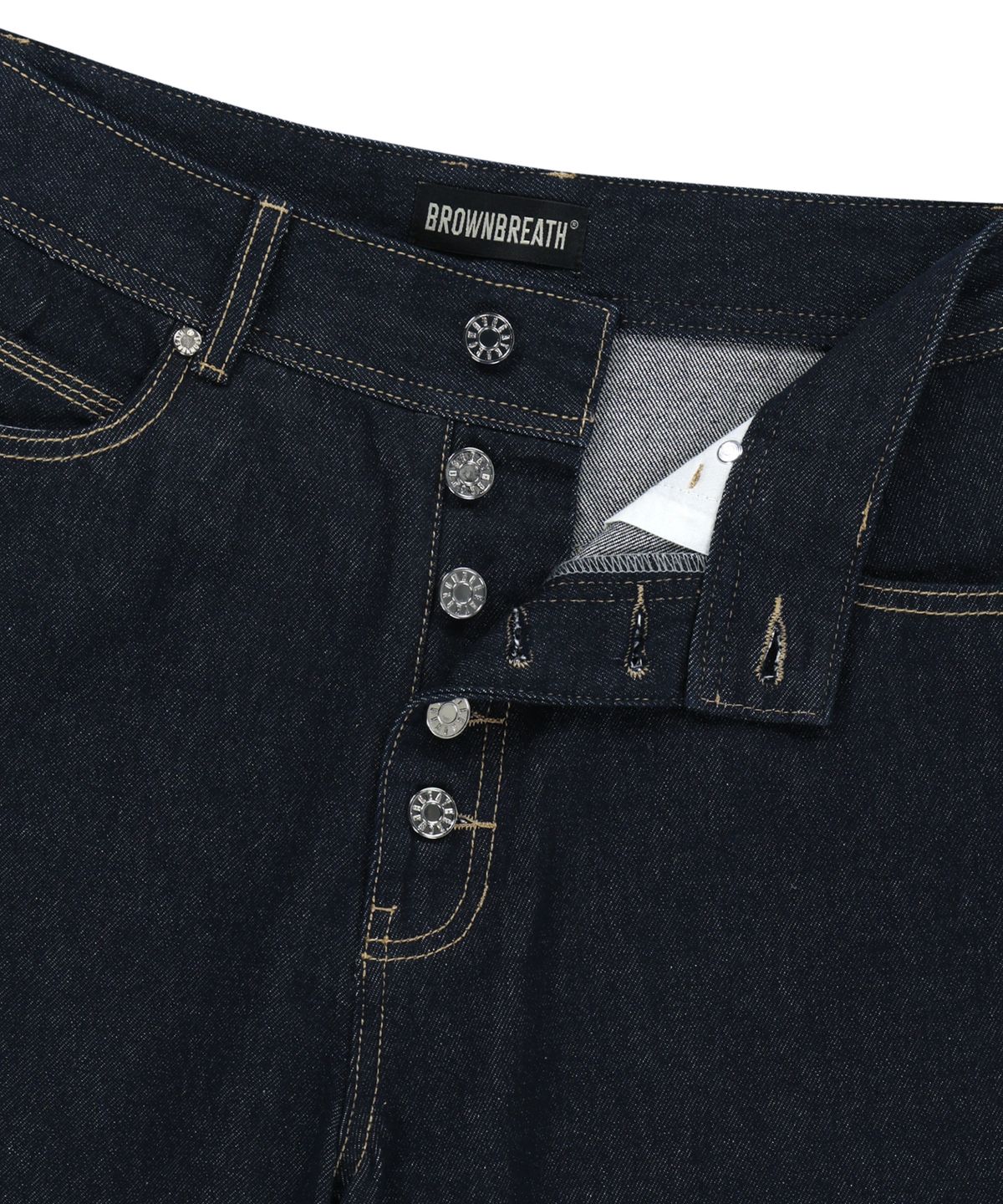 브라운브레스(BROWNBREATH) BUTTON DOWN DENIM BERMUDA PANTS - INDIGO