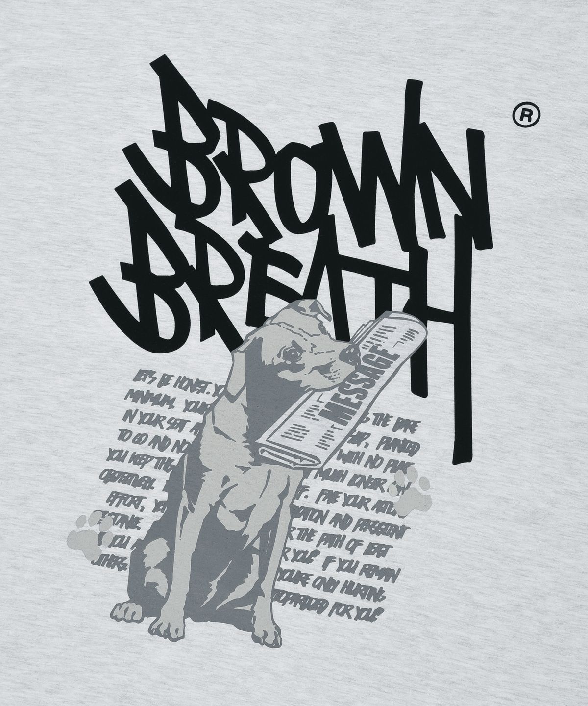 브라운브레스(BROWNBREATH) DELIVERY TAG TEE - ASH