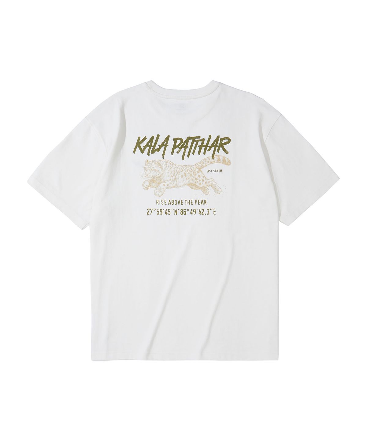 칼라파타르(KALAPATTHAR) BACK KP TIGER GRAPHIC SHORT-SLEEVED T-SHIRT - WHITE