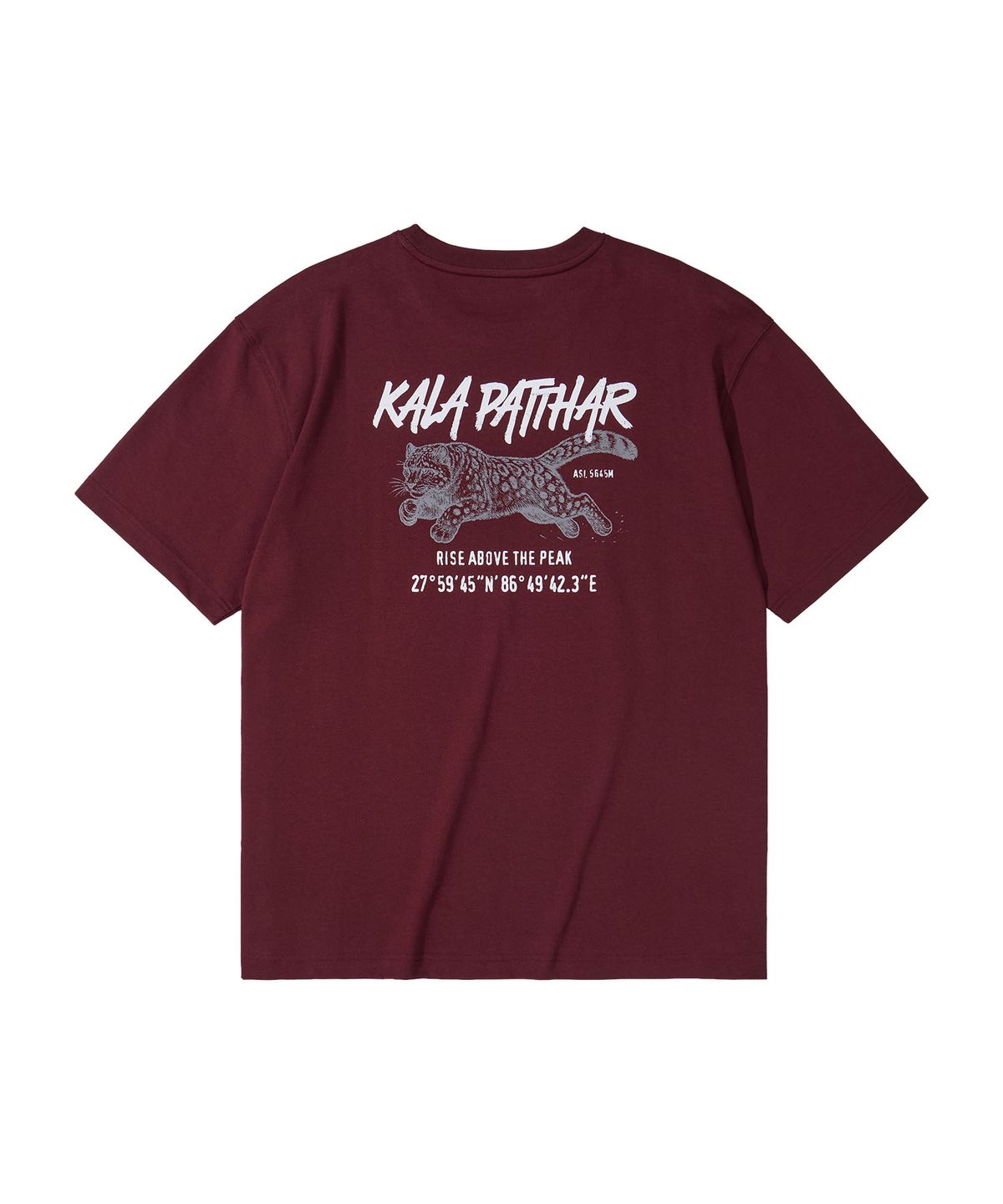 칼라파타르(KALAPATTHAR) BACK KP TIGER GRAPHIC SHORT-SLEEVED T-SHIRT - WINE