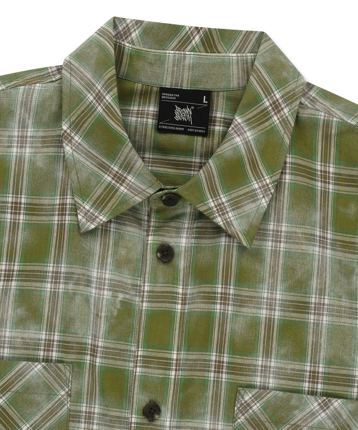 브라운브레스(BROWNBREATH) CHECK TAG SHIRTS - GREEN