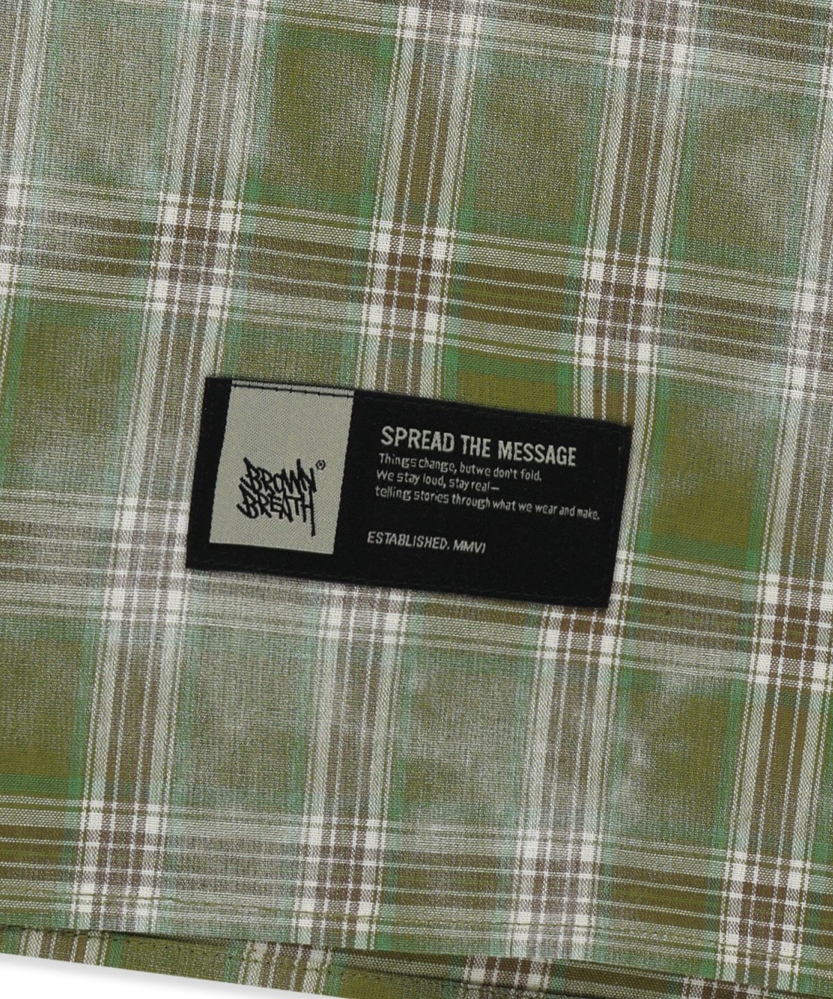 브라운브레스(BROWNBREATH) CHECK TAG SHIRTS - GREEN