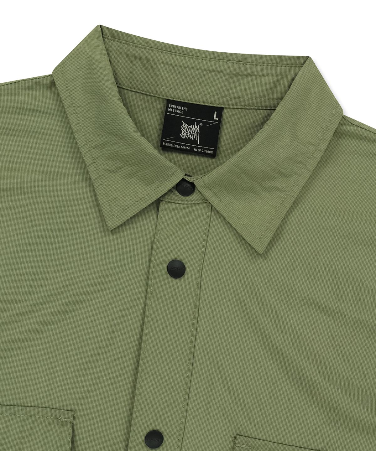 브라운브레스(BROWNBREATH) TAG RIPSTOP WORK SHIRTS - KHAKI