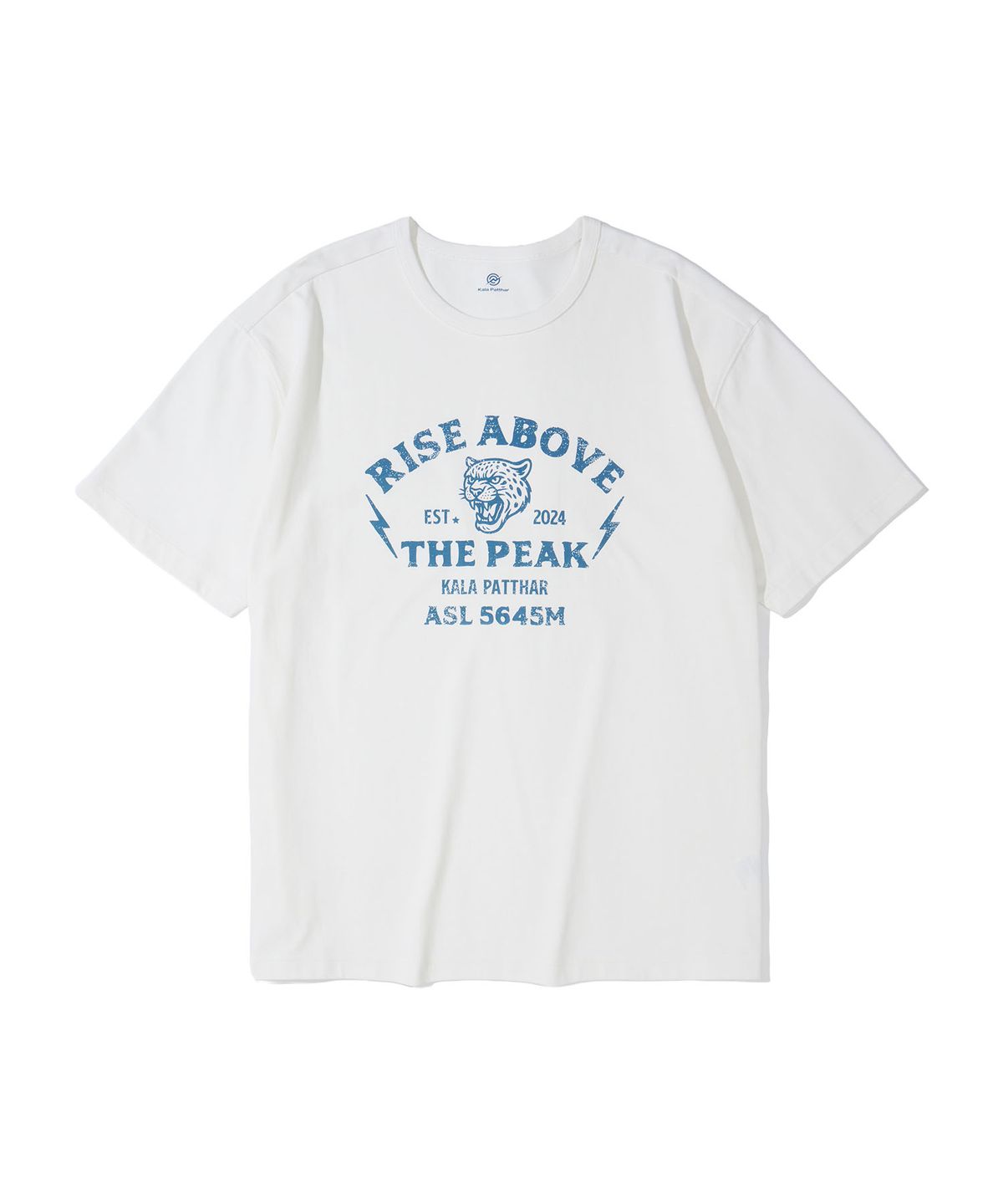 칼라파타르(KALAPATTHAR) KP SLOGAN TIGER GRAPHIC SHORT-SLEEVED T-SHIRT - WHITE