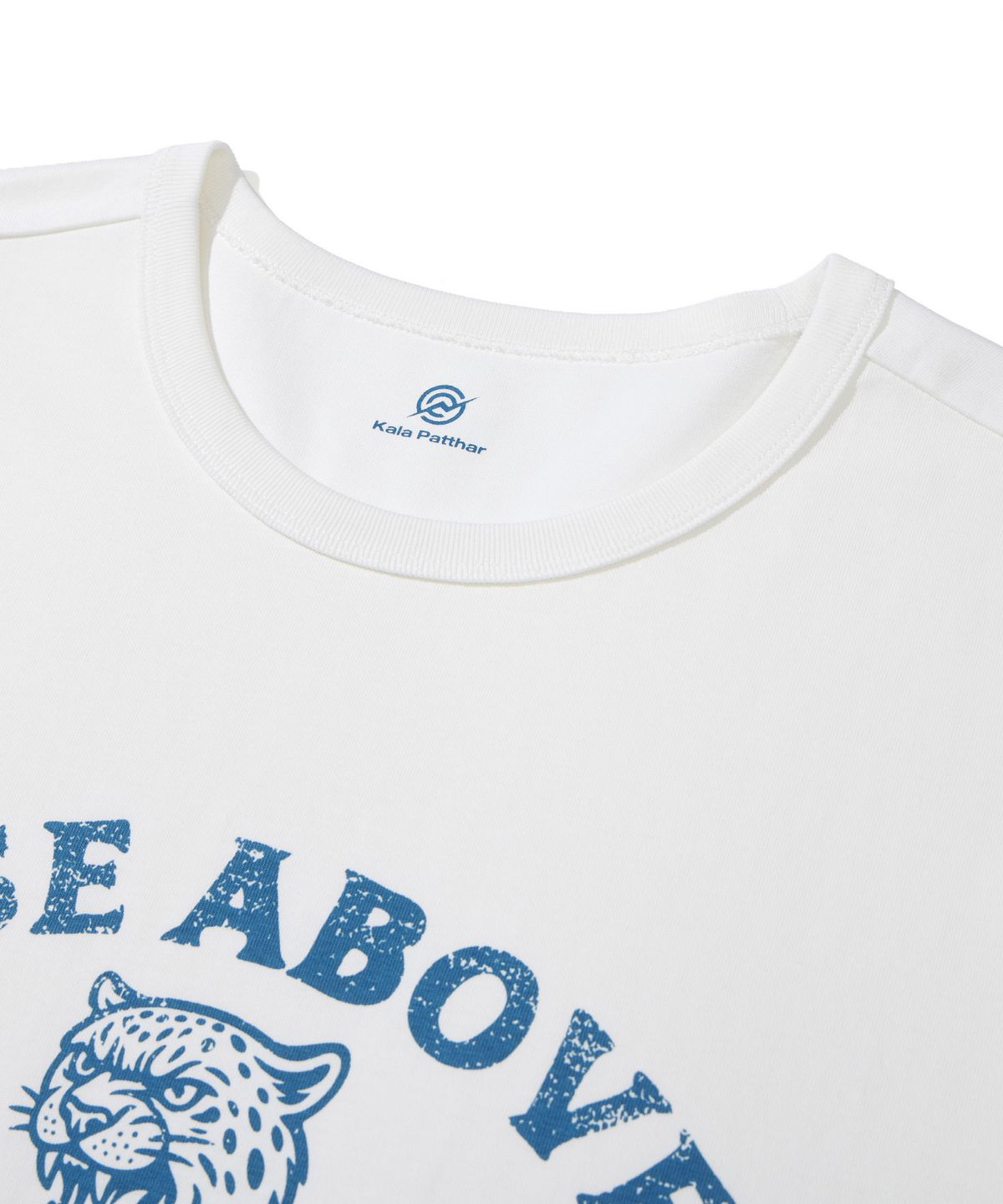 칼라파타르(KALAPATTHAR) KP SLOGAN TIGER GRAPHIC SHORT-SLEEVED T-SHIRT - WHITE