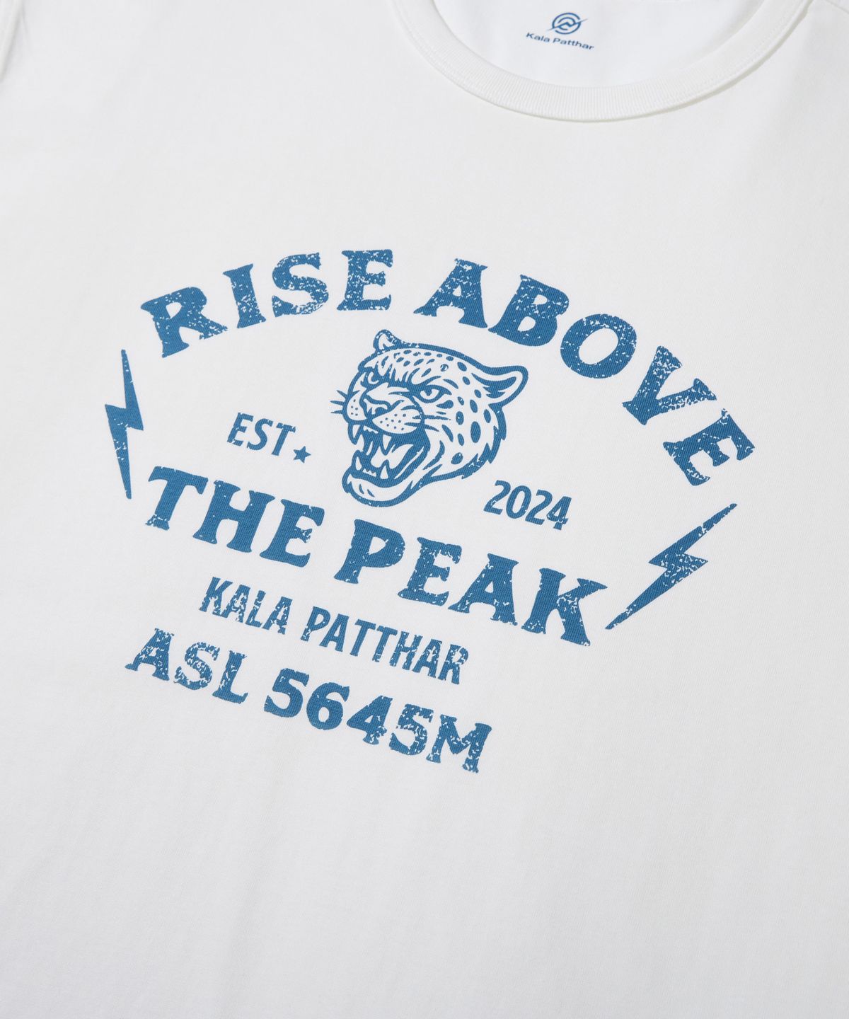 칼라파타르(KALAPATTHAR) KP SLOGAN TIGER GRAPHIC SHORT-SLEEVED T-SHIRT - WHITE