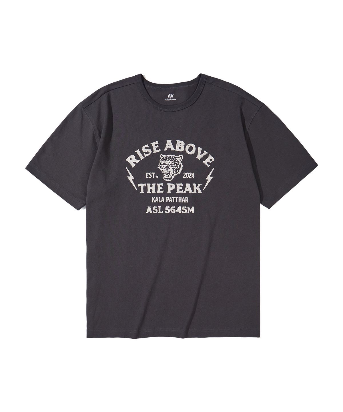 칼라파타르(KALAPATTHAR) KP SLOGAN TIGER GRAPHIC SHORT-SLEEVED T-SHIRT - GREY