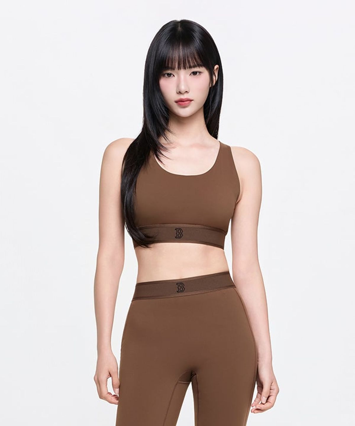 엠엘비(MLB) 여성 베이직 밴드 로고포인트 크롭탑 BOS (Neon Brown)