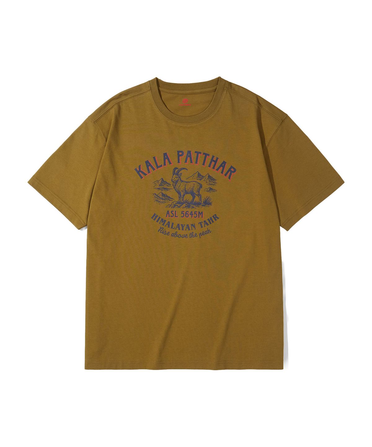 칼라파타르(KALAPATTHAR) VINTAGE KP DEER GRAPHIC SHORT-SLEEVED T-SHIRT - LIGHT KHAKI